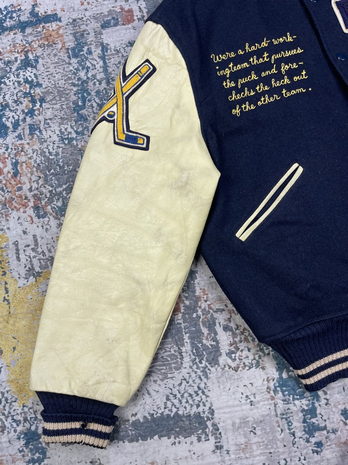 Vintage Vtg 70s Butwin “Droppers Hockey” Varsity Jacket Size US L / EU 52-54 / 3 - 8 Thumbnail