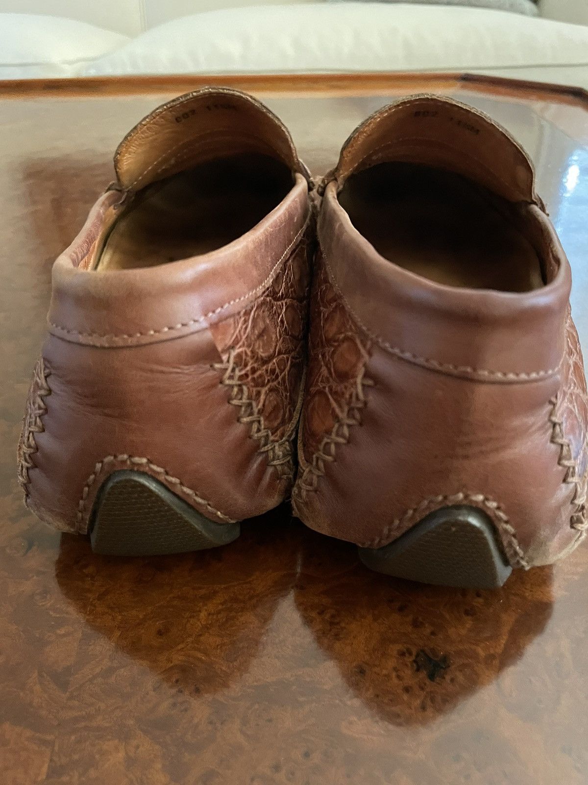 Zelli Crocodile Driving Loafers Size US 11.5 / EU 44-45 - 3 Thumbnail