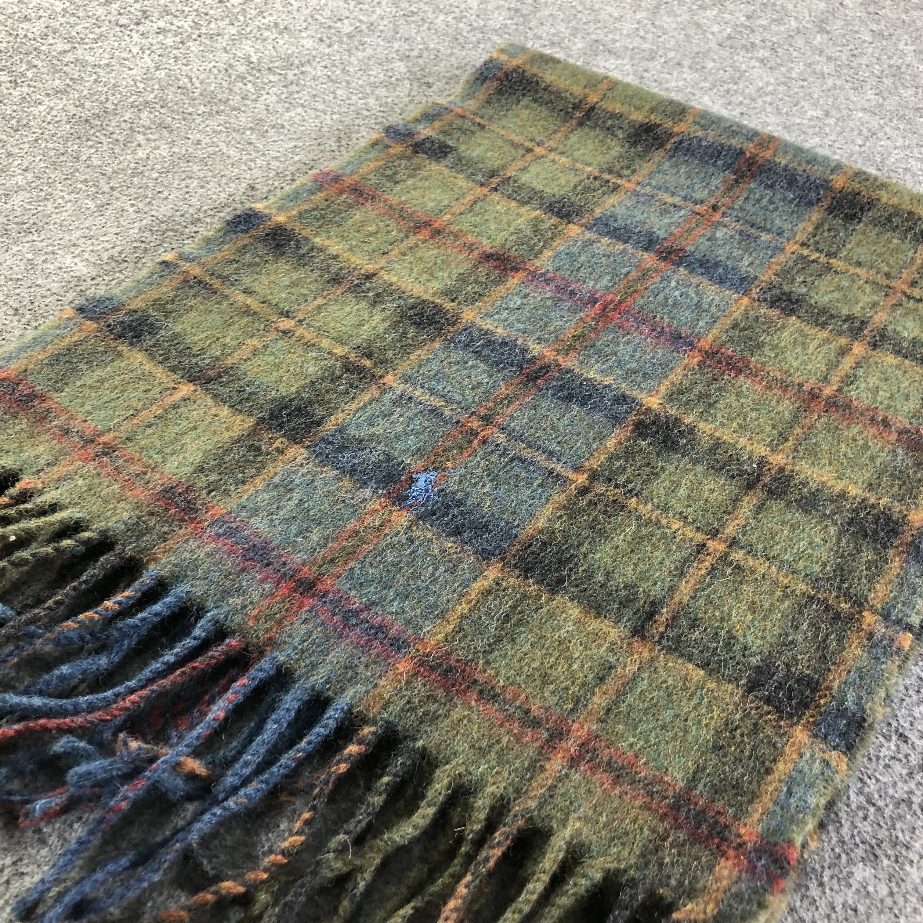 Polo Ralph Lauren Polo Ralph Lauren Tartan Wool Scarf Muffler V1835 Size ONE SIZE - 3 Thumbnail