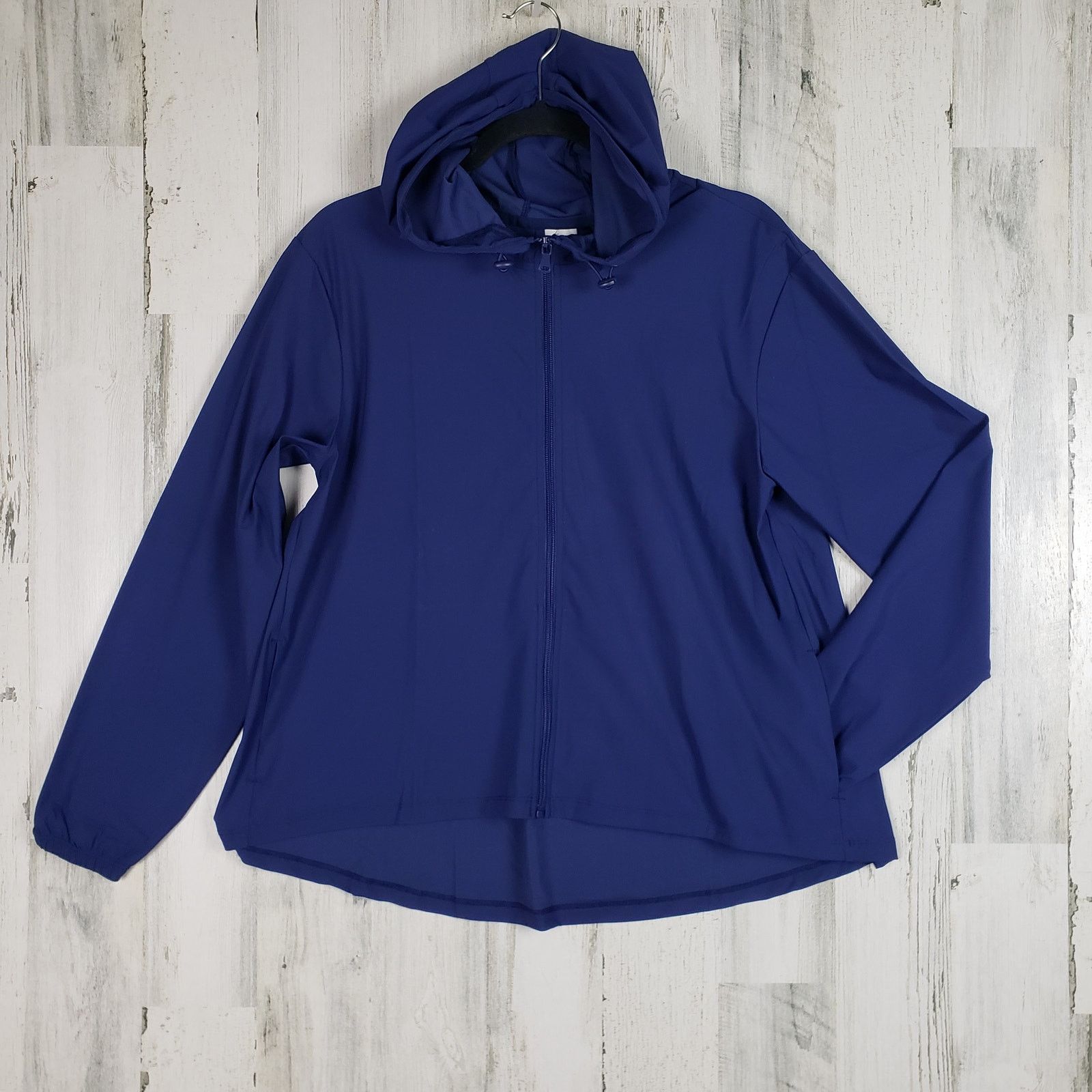 Other NWT Iris & Ink Hooded Zip Up Blue Performance Jacket Large Size L / US 10 / IT 46 - 1 Thumbnail