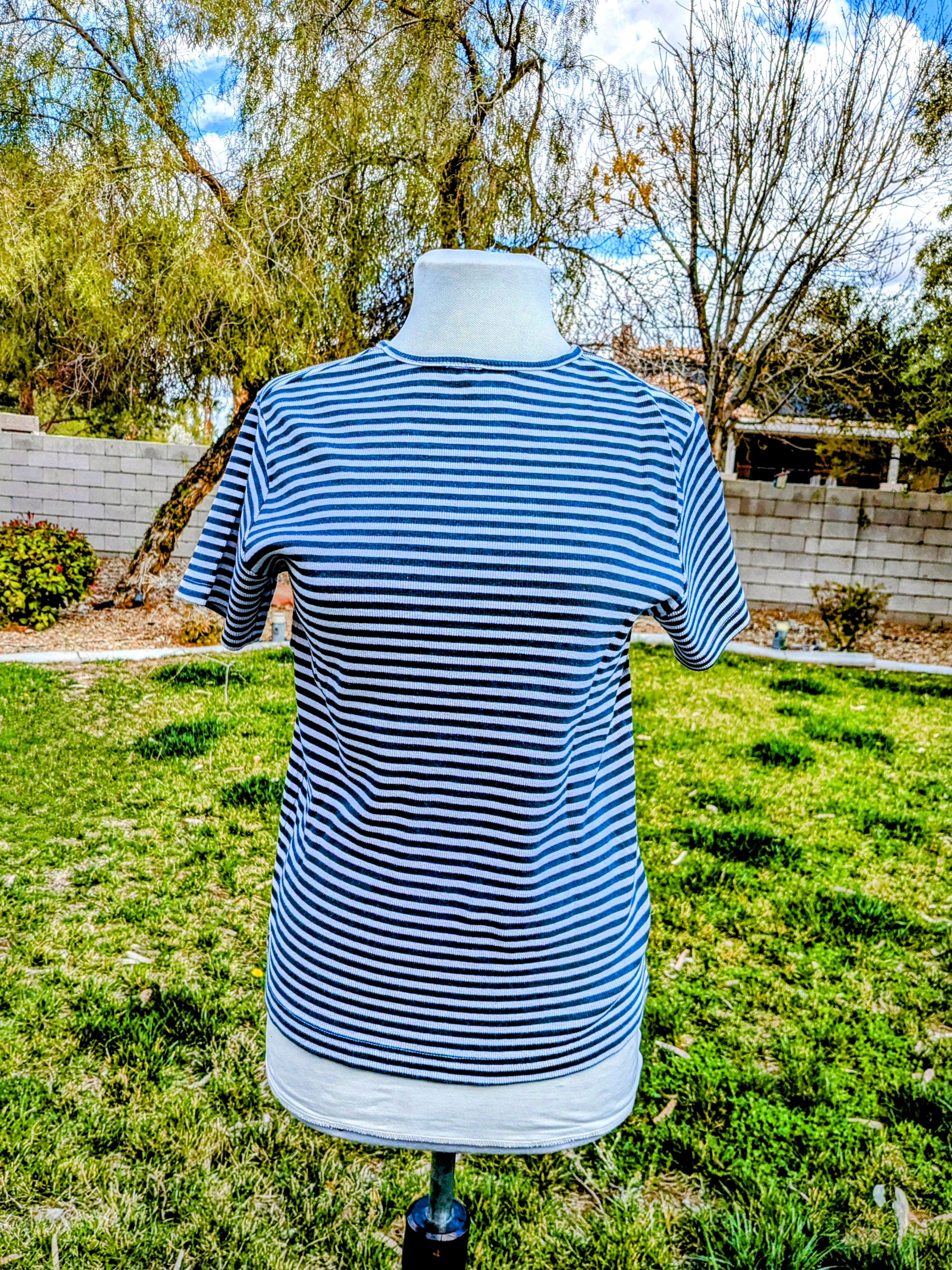 Geoffrey Beene Geoffrey Beene Sport Stripe Pullover Stretch Rib Shirt Top Size L / US 10 / IT 46 - 1 Thumbnail