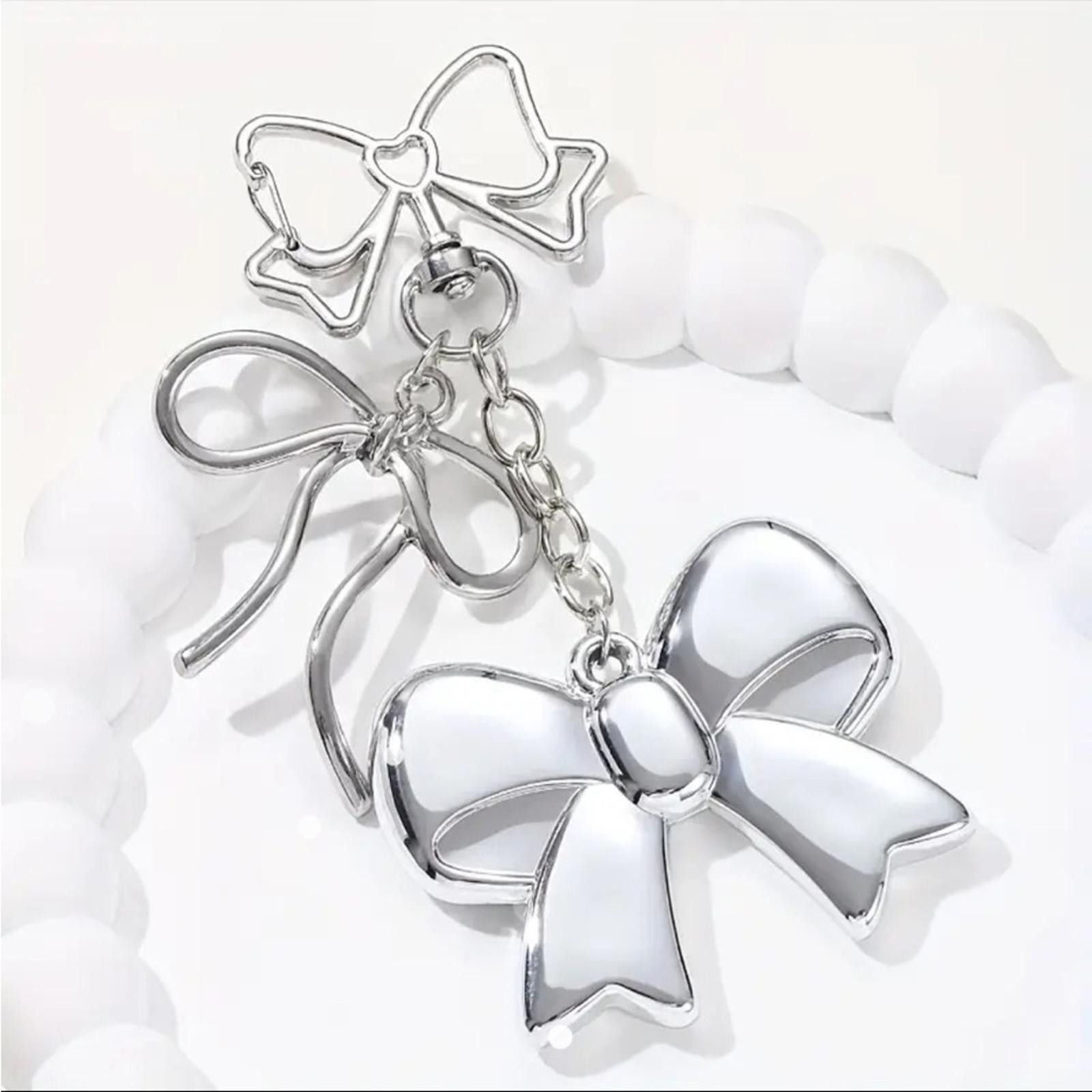 Designer Silver on Stainless Bow Purse Bag Charm Size ONE SIZE - 1 Thumbnail
