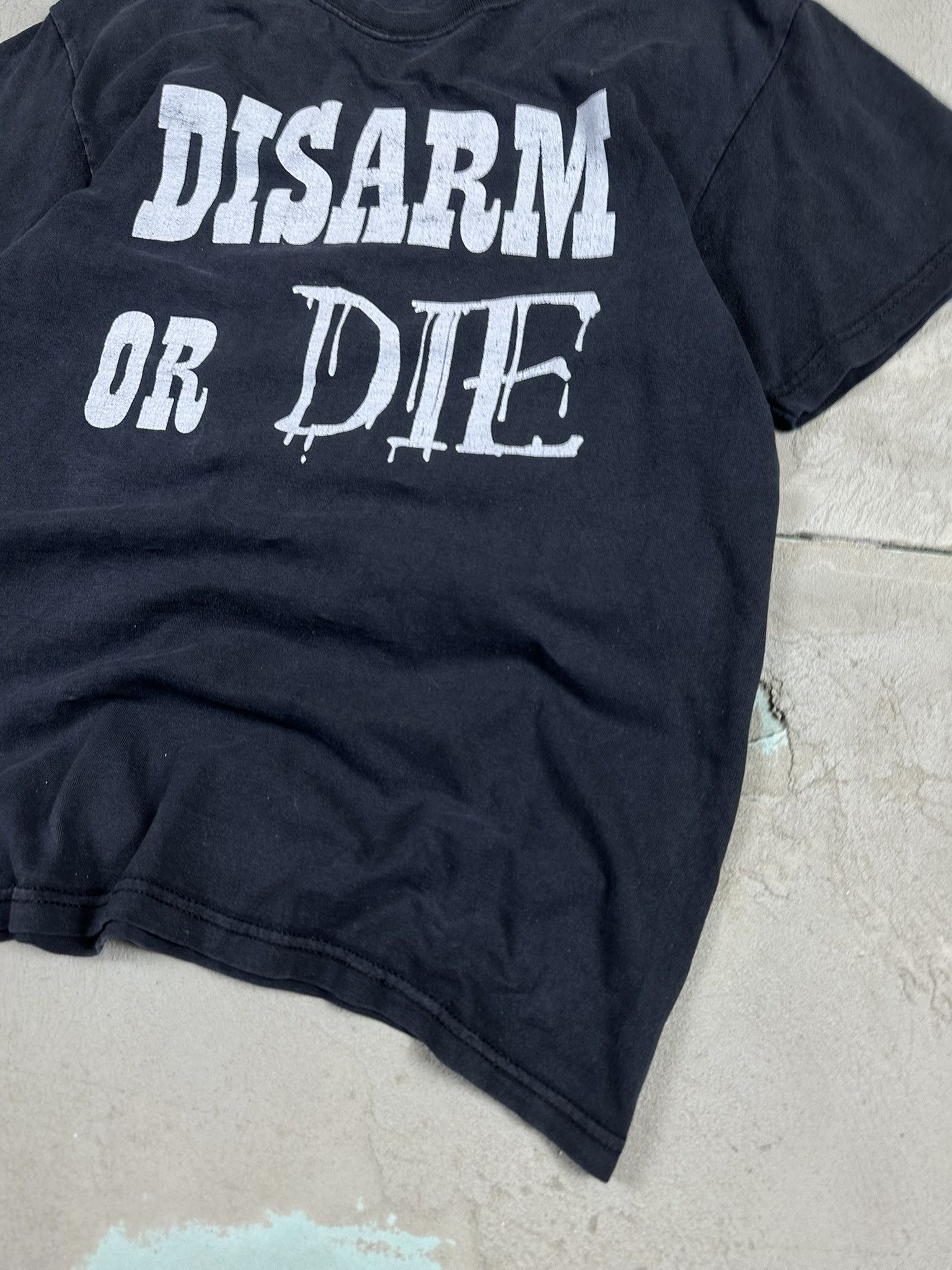 Band Tees × Vintage Vintage Y2k Politycal Asylium Disarm or Die Punk T-shirt Size US M / EU 48-50 / 2 - 5 Thumbnail
