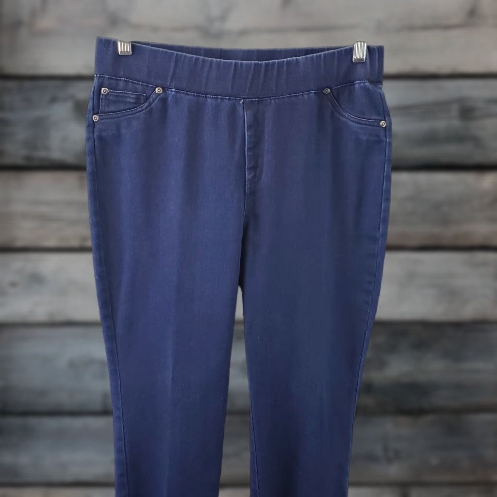 Vintage LOGO Lori Goldstein Womens Pull On Skinny Jeans Sz 8 Blue High Rise Jeans Size 30" / US 8 / IT 44 - 1 Thumbnail
