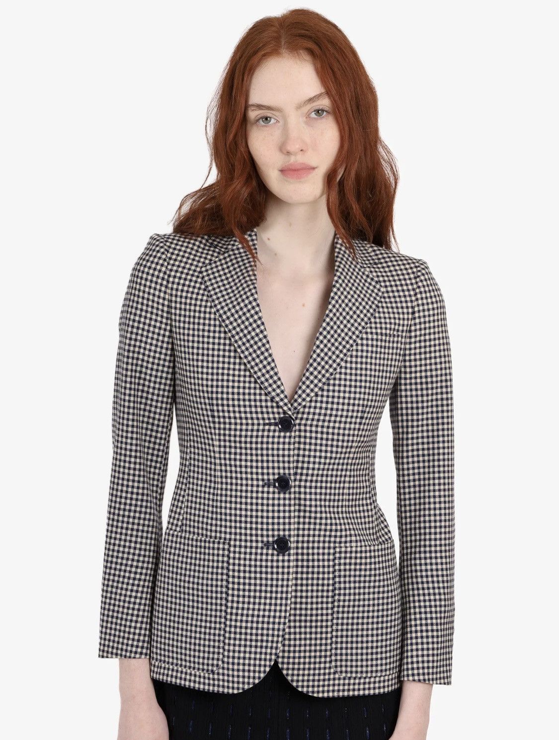 Moschino Blue/White Plaid Blazer Size S / US 4 / IT 40 - 1 Thumbnail