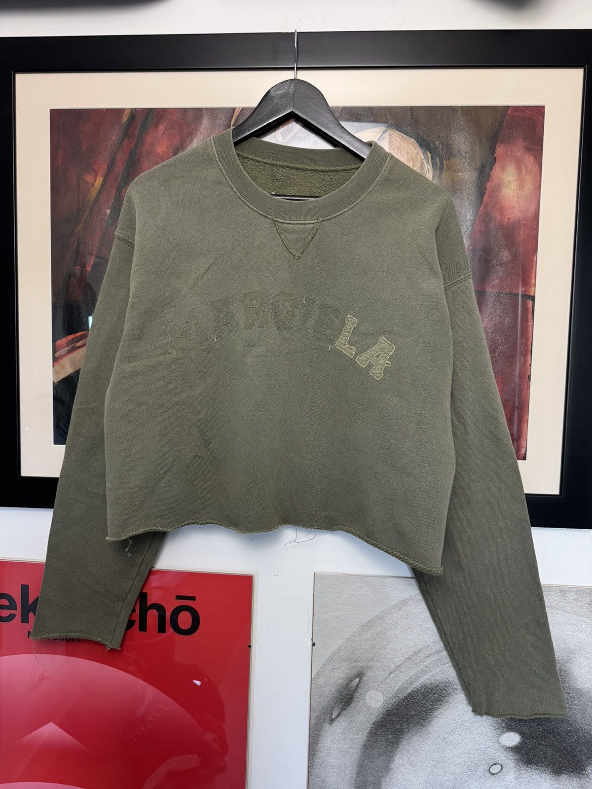 Maison Margiela SS23 Maison Margiela Distressed Faded Logo Cropped Crewneck Size US M / EU 48-50 / 2 - 3 Thumbnail