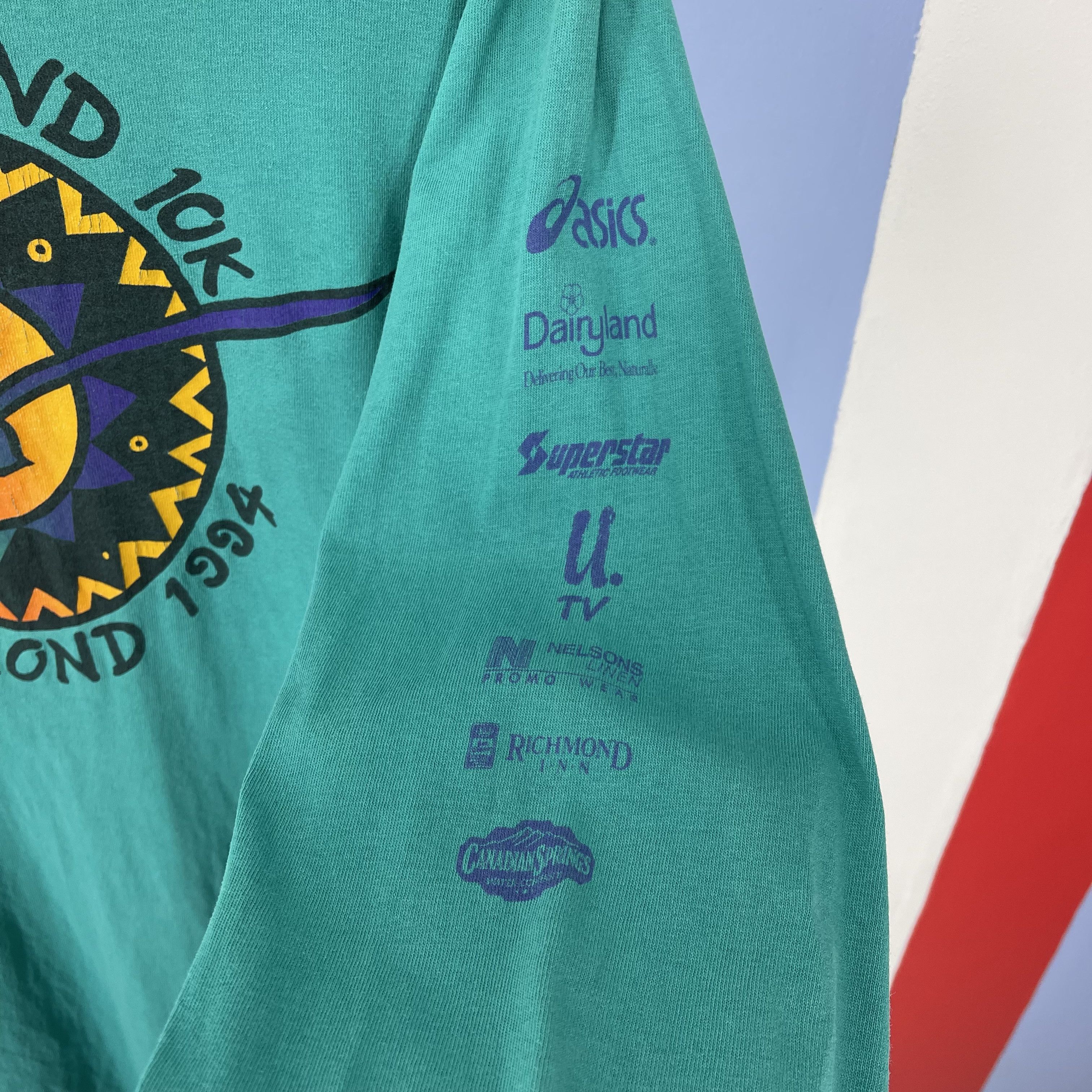 Fruit Of The Loom 90s Vintage RICHMOND 1994 THE FLATLAND 10K T Shirt #1767/07 Size US L / EU 52-54 / 3 - 3 Thumbnail