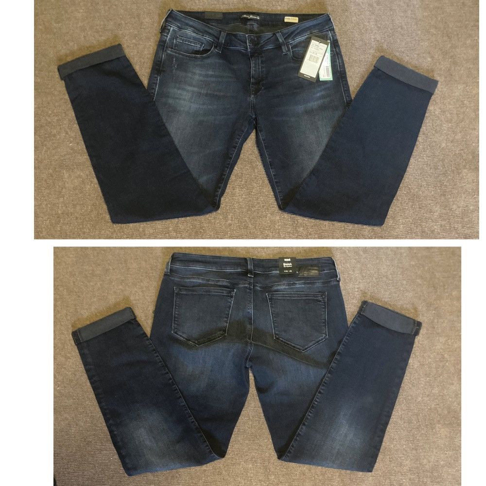 Mavi NEW Mavi Emma Boyfriend Jeans 32 Ink Used Tribeca 2010s Size 33" - 6 Thumbnail