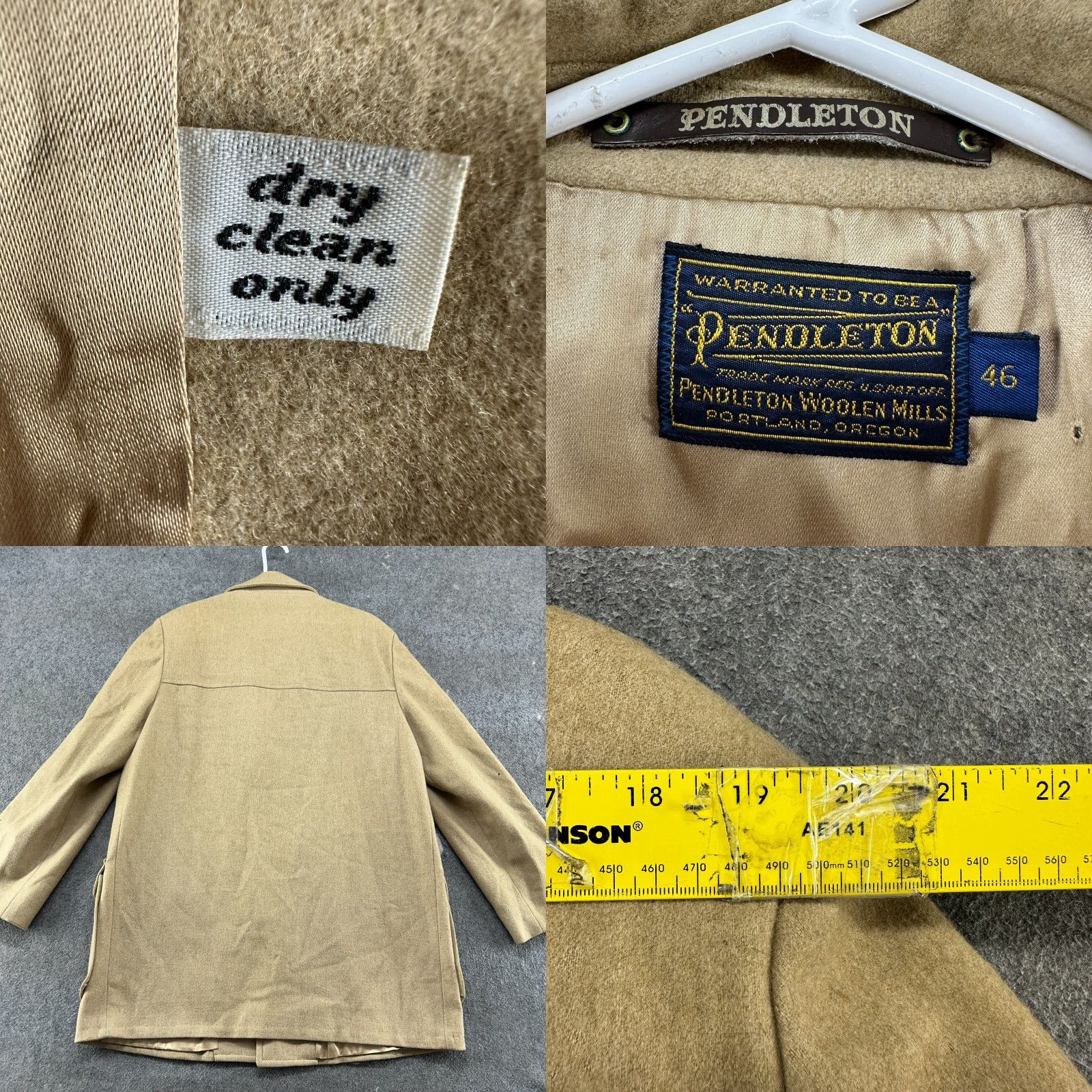 Pendleton VINTAGE Pendleton Coat Mens 46 Brown Overcoat Long Wool Size US S / EU 44-46 / 1 - 9 Thumbnail