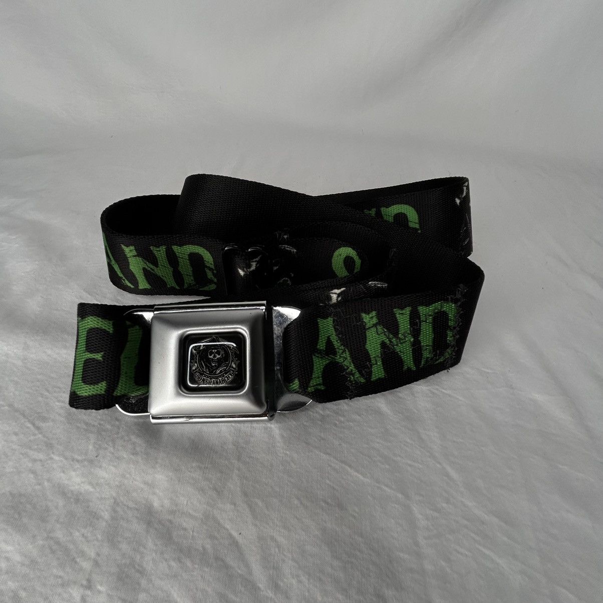 Vintage Ireland Green Skulls Graphic Buckle Down Belt Size ONE SIZE - 3 Thumbnail