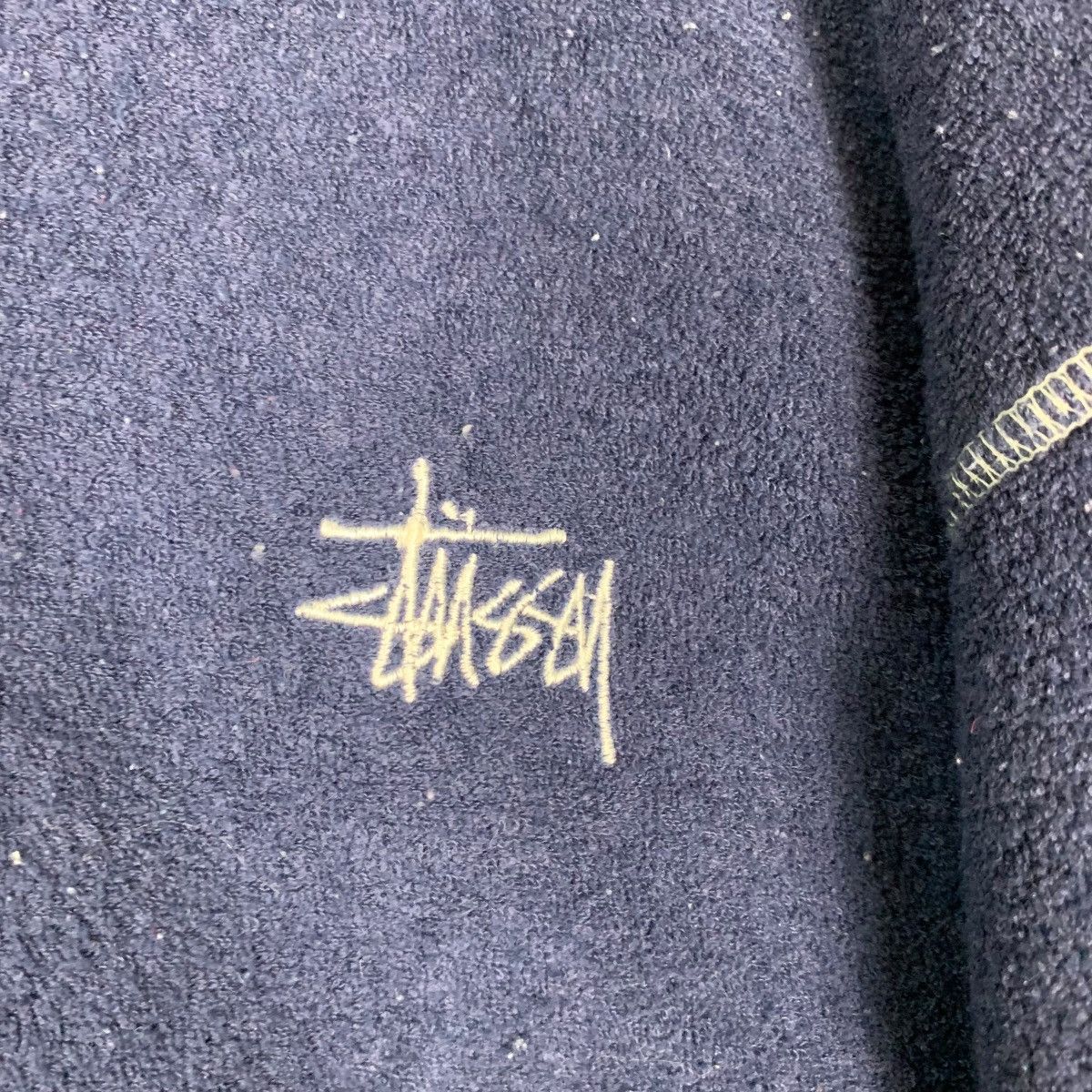 Stussy 90's STUSSY Embroidery Logo V Neck Fleece Sweater #0003-C1 Size US L / EU 52-54 / 3 - 4 Thumbnail