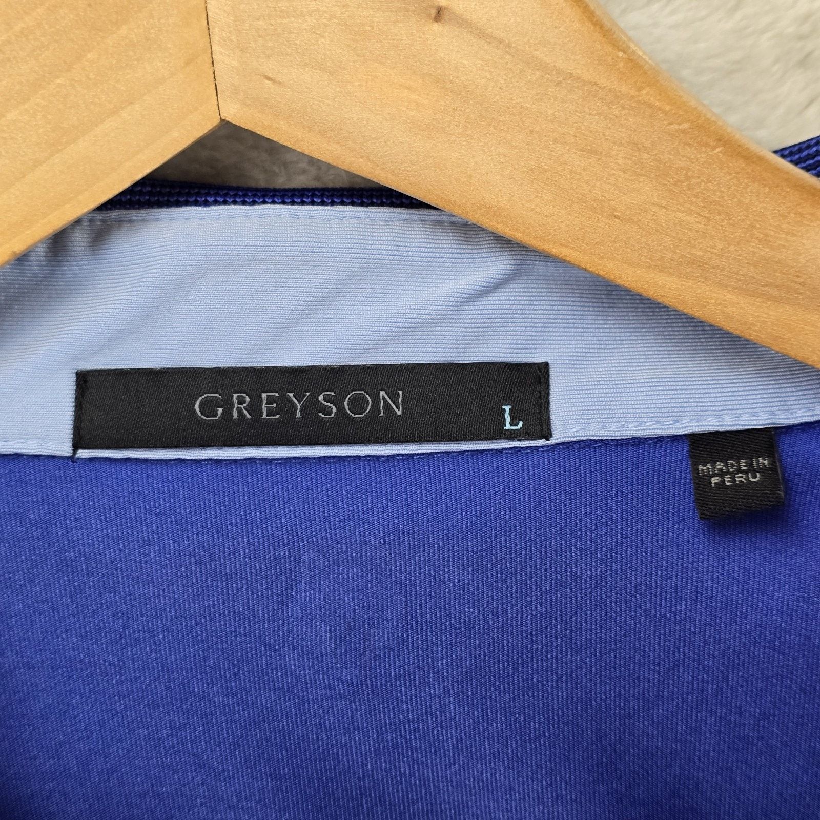 Other Greyson Polo Shirt Large Blue Geometric AOP Performance Golf Size US L / EU 52-54 / 3 - 4 Thumbnail