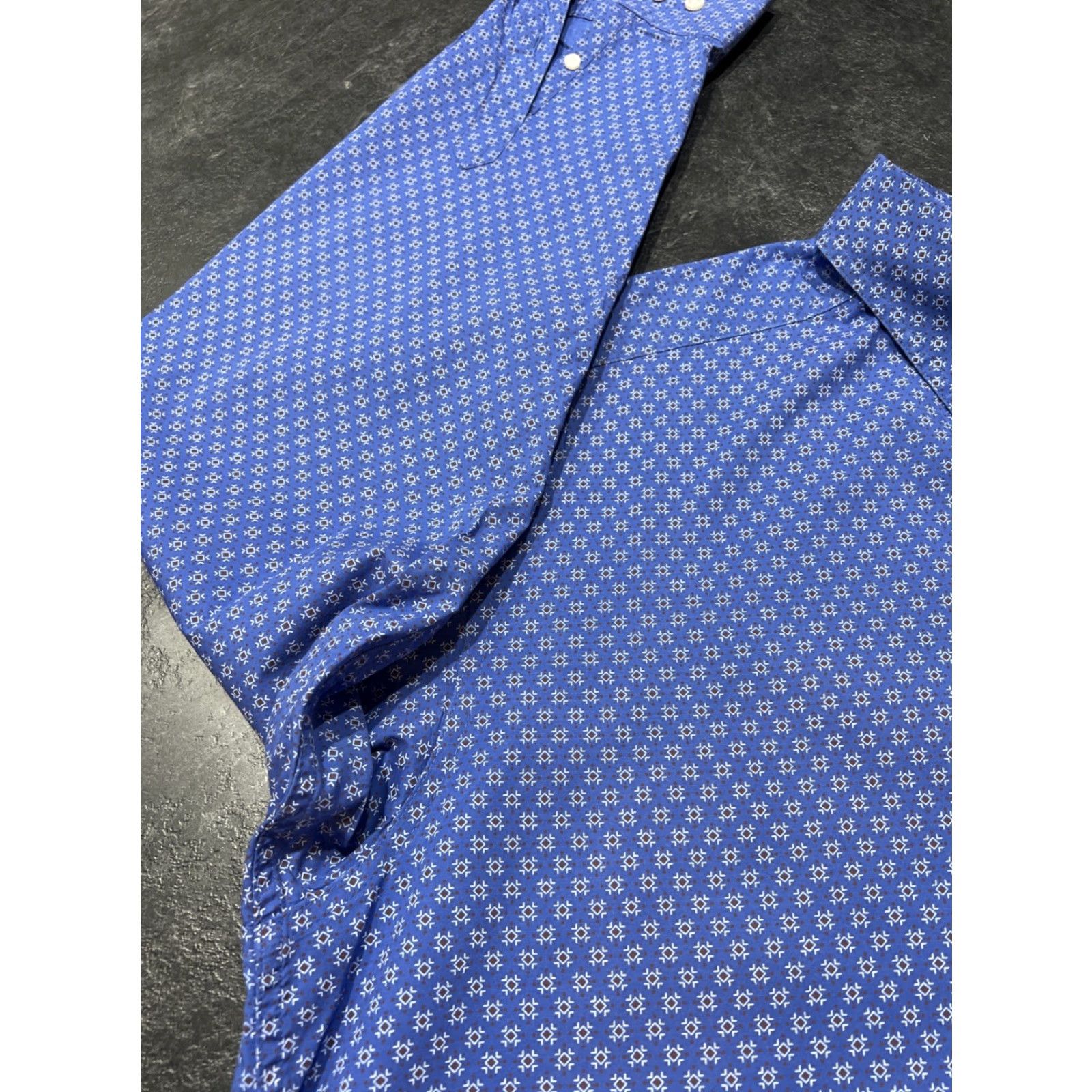 Ariat Ariat Button-Up Shirt Geometric Embroidered Long Sleeve Blue Size L Men's Size US L / EU 52-54 / 3 - 5 Thumbnail