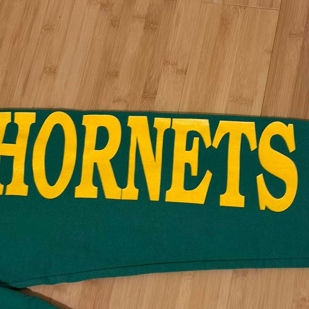 Jerzees Green & yellow vintage 80-90w Hornets sweatpants MADE IN USA Size US 40 / EU 56 - 2 Thumbnail