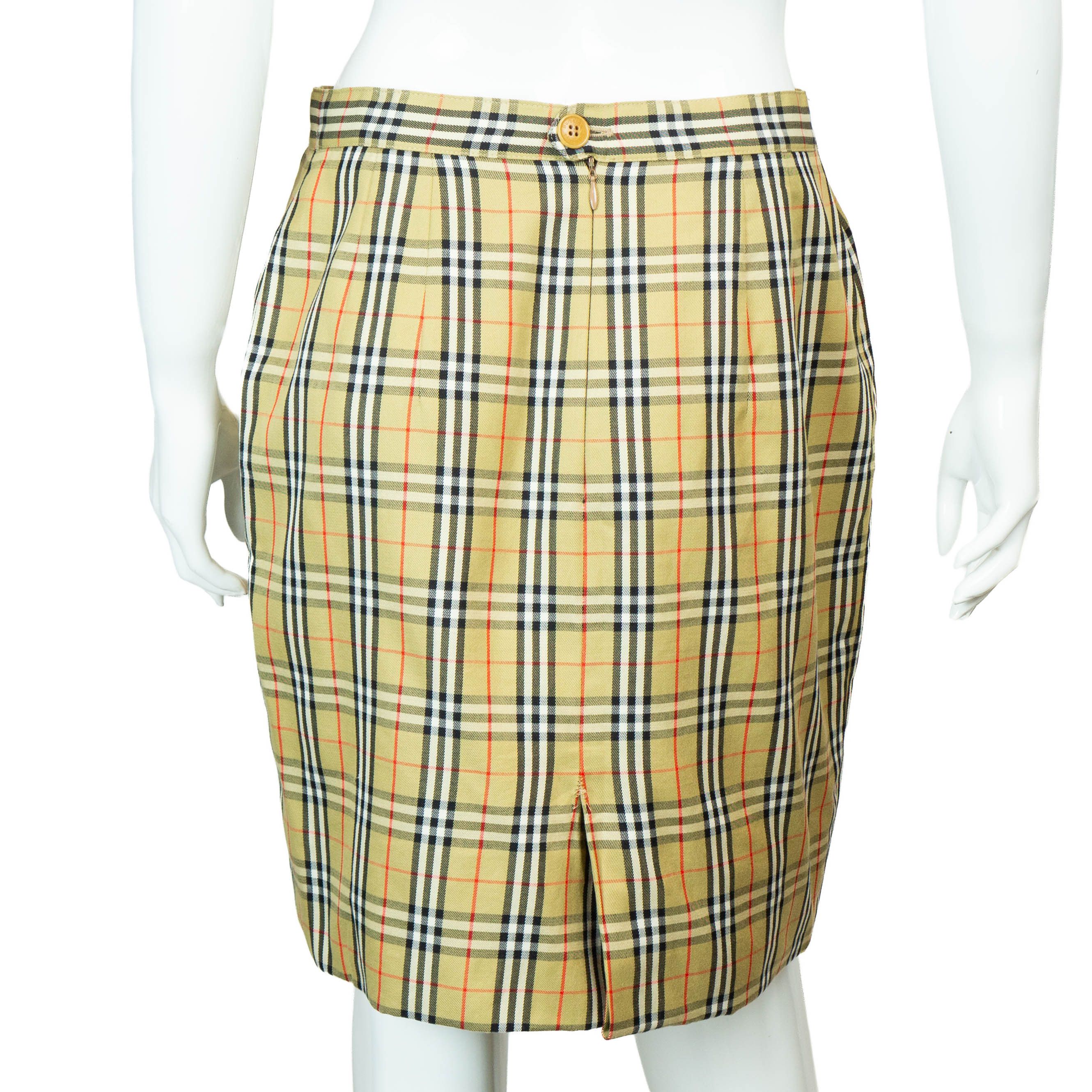 Burberry BURBERRY Check Monogram Skirt Vintage 90s 00s Size 27" / US 4 / IT 40 - 3 Thumbnail