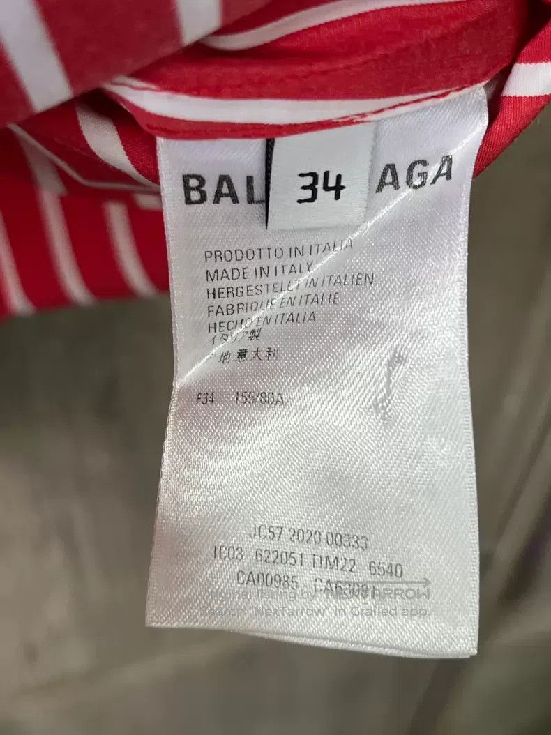 Balenciaga Balenciaga Red and White Striped Cotton Shirt Size XXS / US 00 / IT 34 - 4 Thumbnail