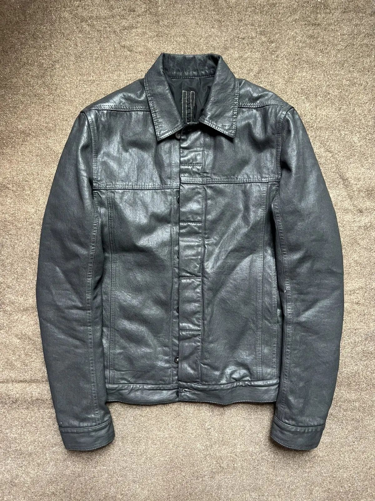 Rick Owens Archive waxed denim jacket Size US S / EU 44-46 / 1 - 1 Thumbnail