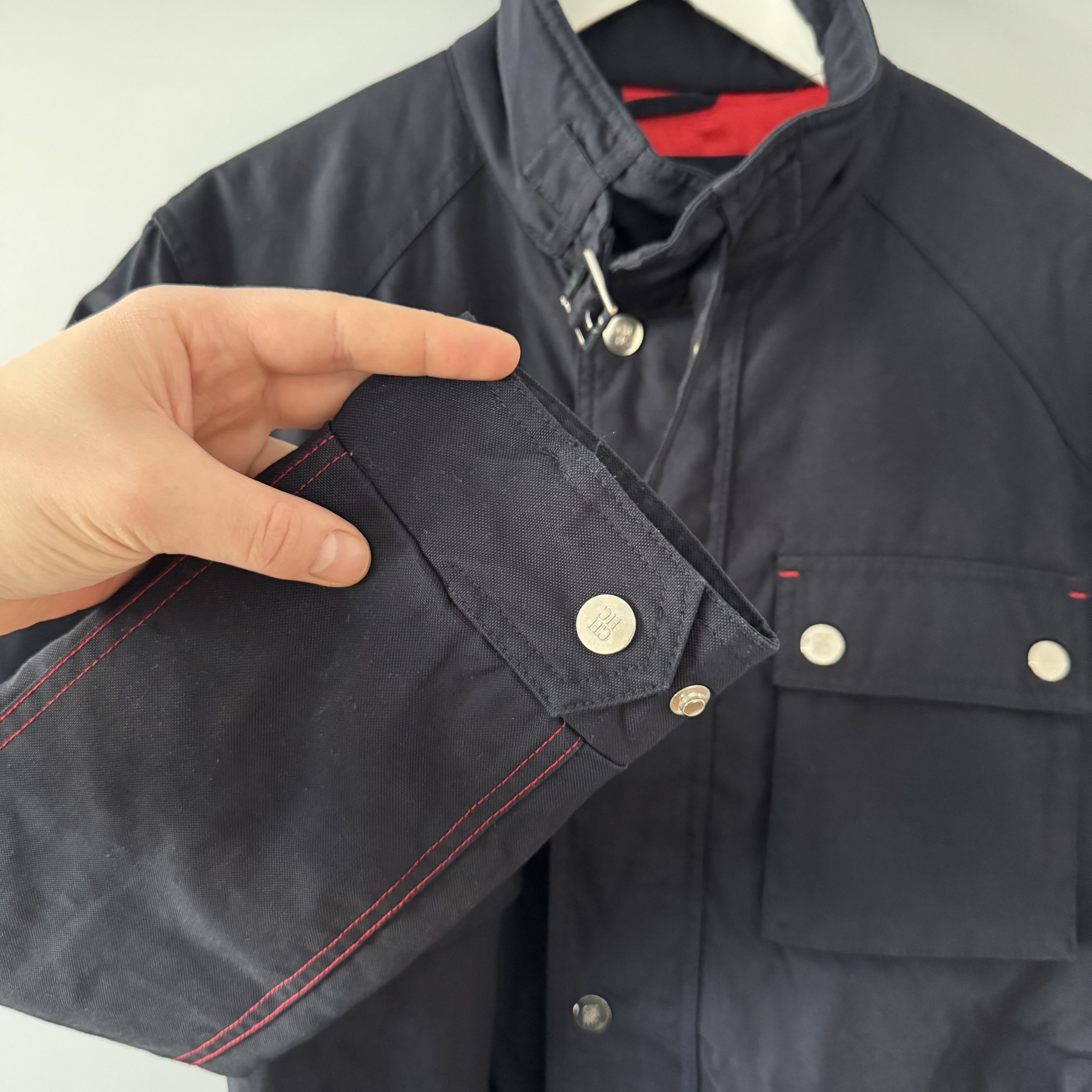 Carolina Herrera Men's Carolina Herrera Navy Blue Belted Motorcycle Jacket Size US M / EU 48-50 / 2 - 12 Thumbnail