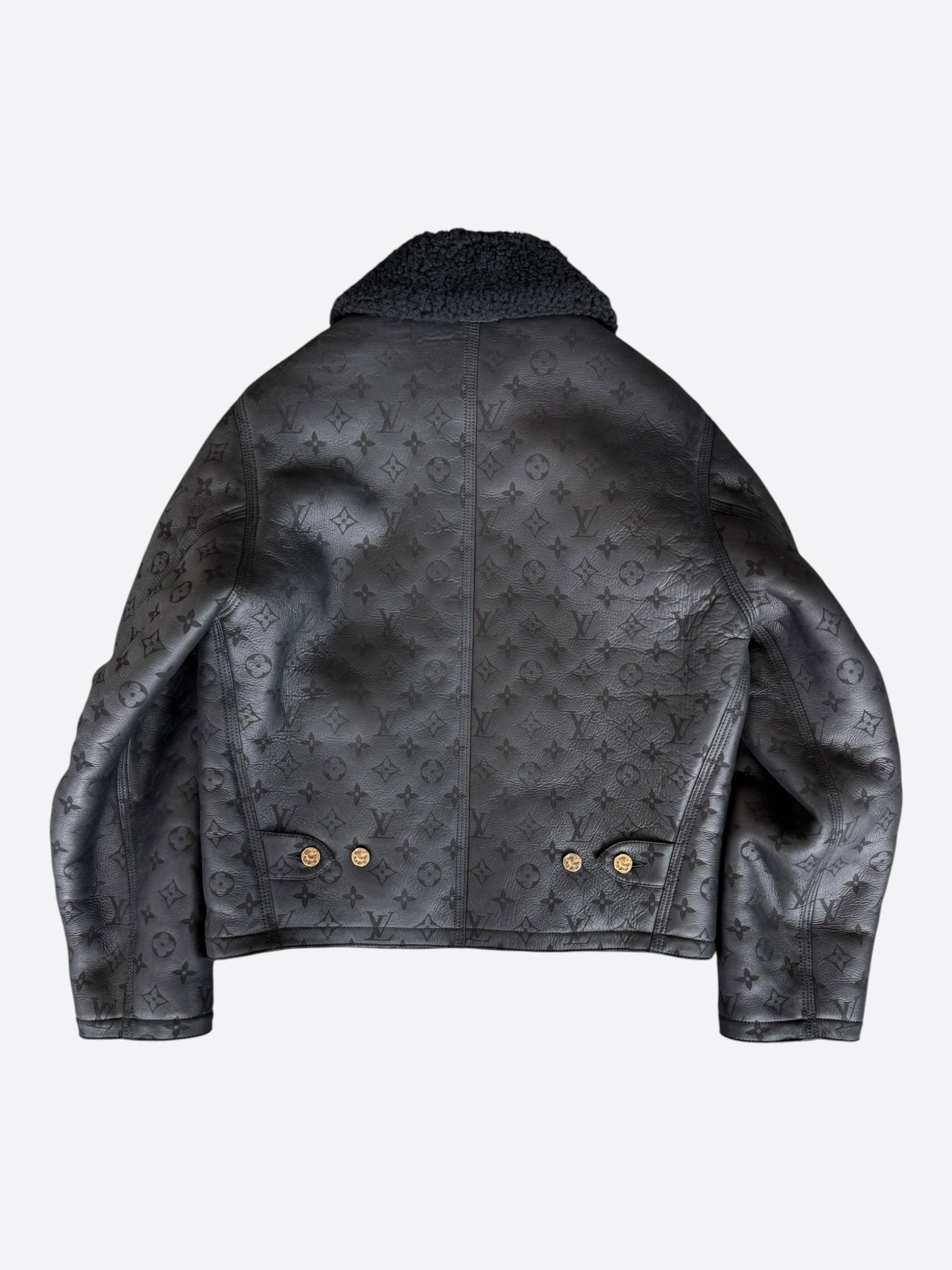Louis Vuitton Louis Vuitton Black Monogram Shearling Jacket Size US S / EU 44-46 / 1 - 2 Thumbnail