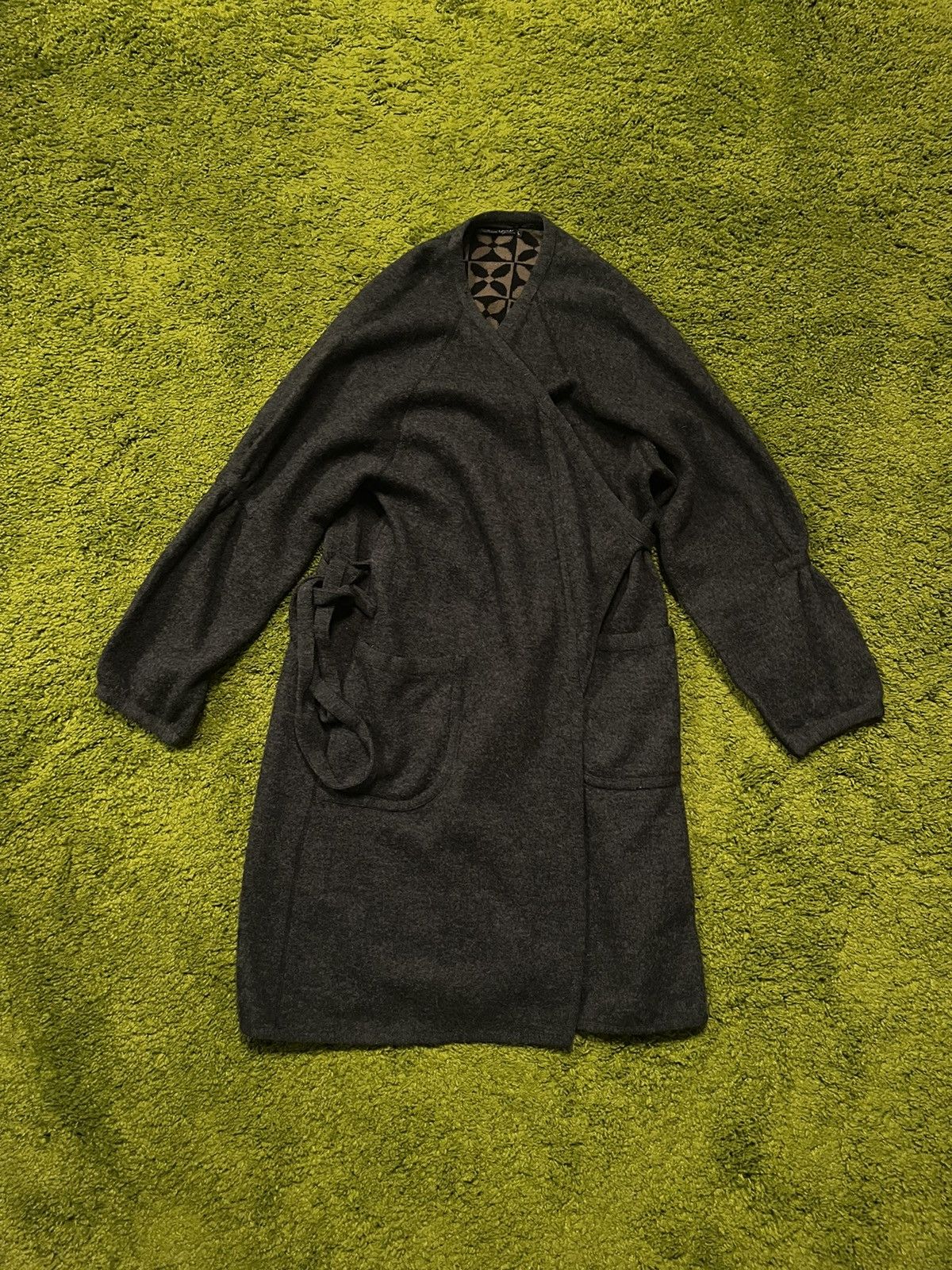 Designer Gudrun Sjoden avant garde wool cardigan tunic Size L / US 10 / IT 46 - 1 Thumbnail
