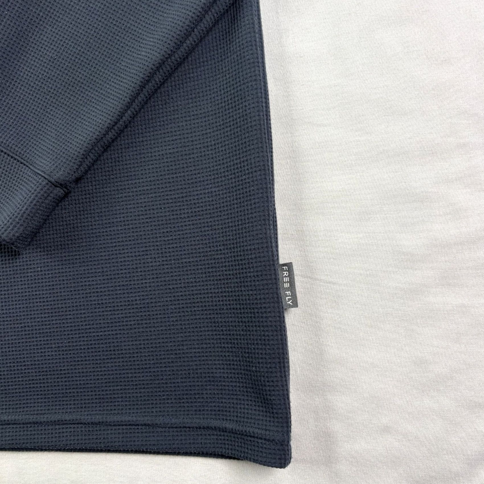 Vintage Free Fly Mens Sweatshirt Henley Blue L Waffle Knit Pullover Stretch Logo Shirt Size US L / EU 52-54 / 3 - 2 Thumbnail