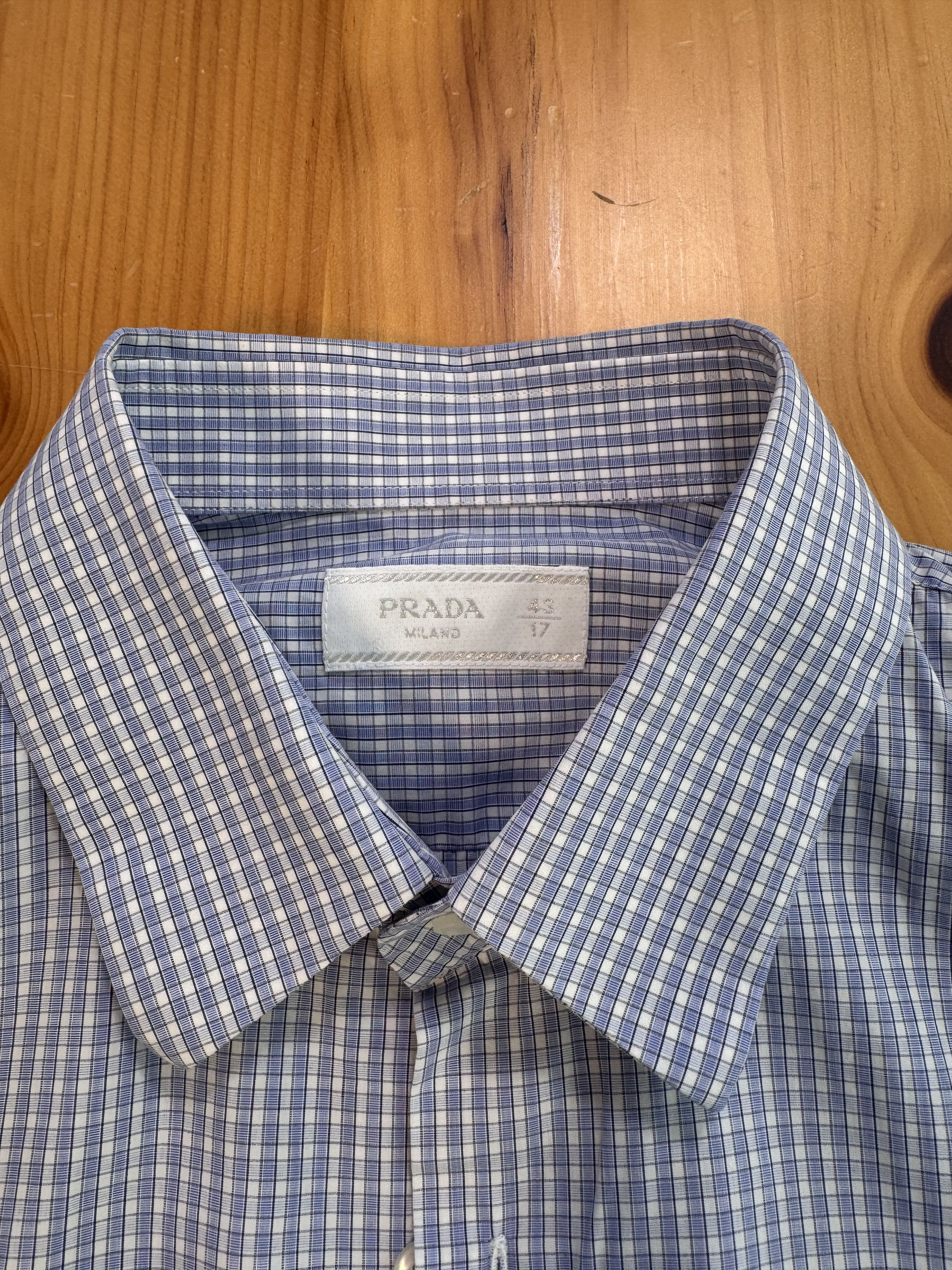 Prada Prada Vintage Dress Shirt Plaid Size US S / EU 44-46 / 1 - 5 Thumbnail