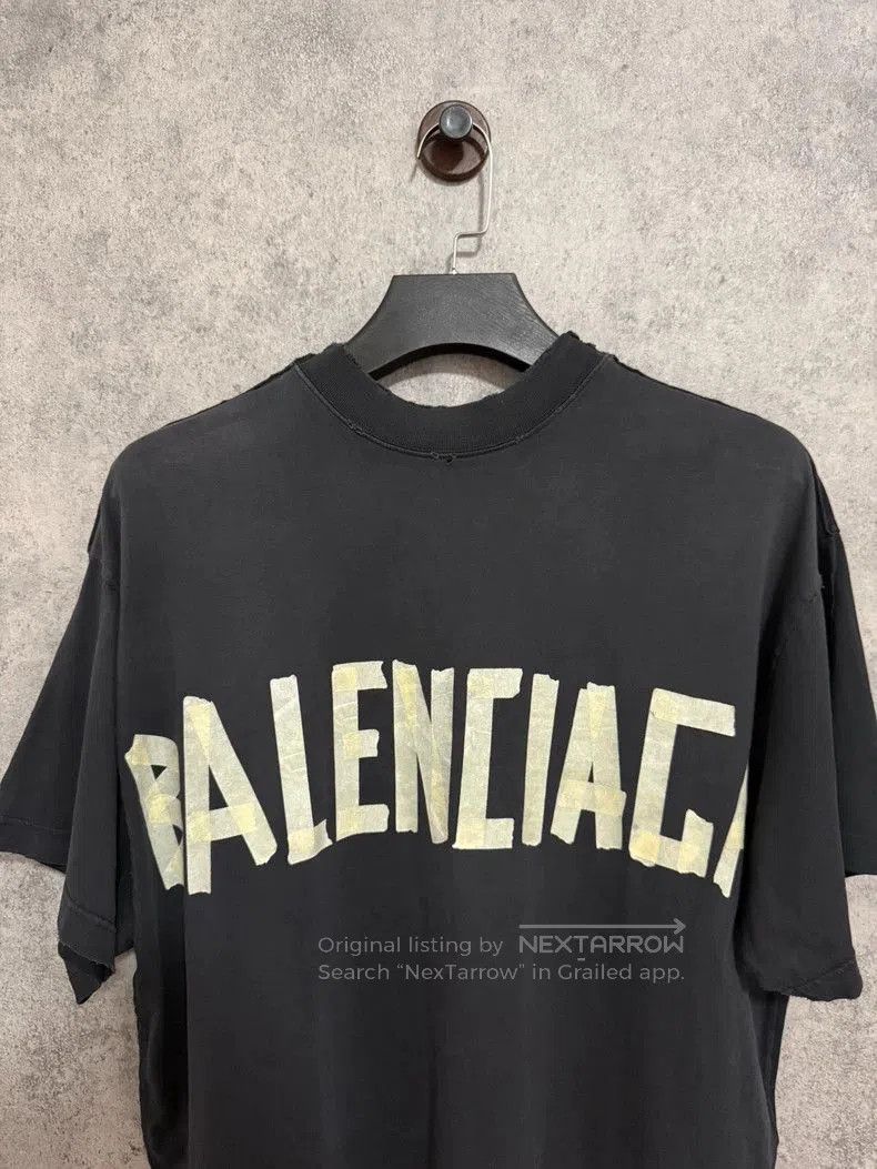 Balenciaga Balenciaga Black Red Tape Stitch 3B Embroidery Tee. Size US S / EU 44-46 / 1 - 2 Thumbnail