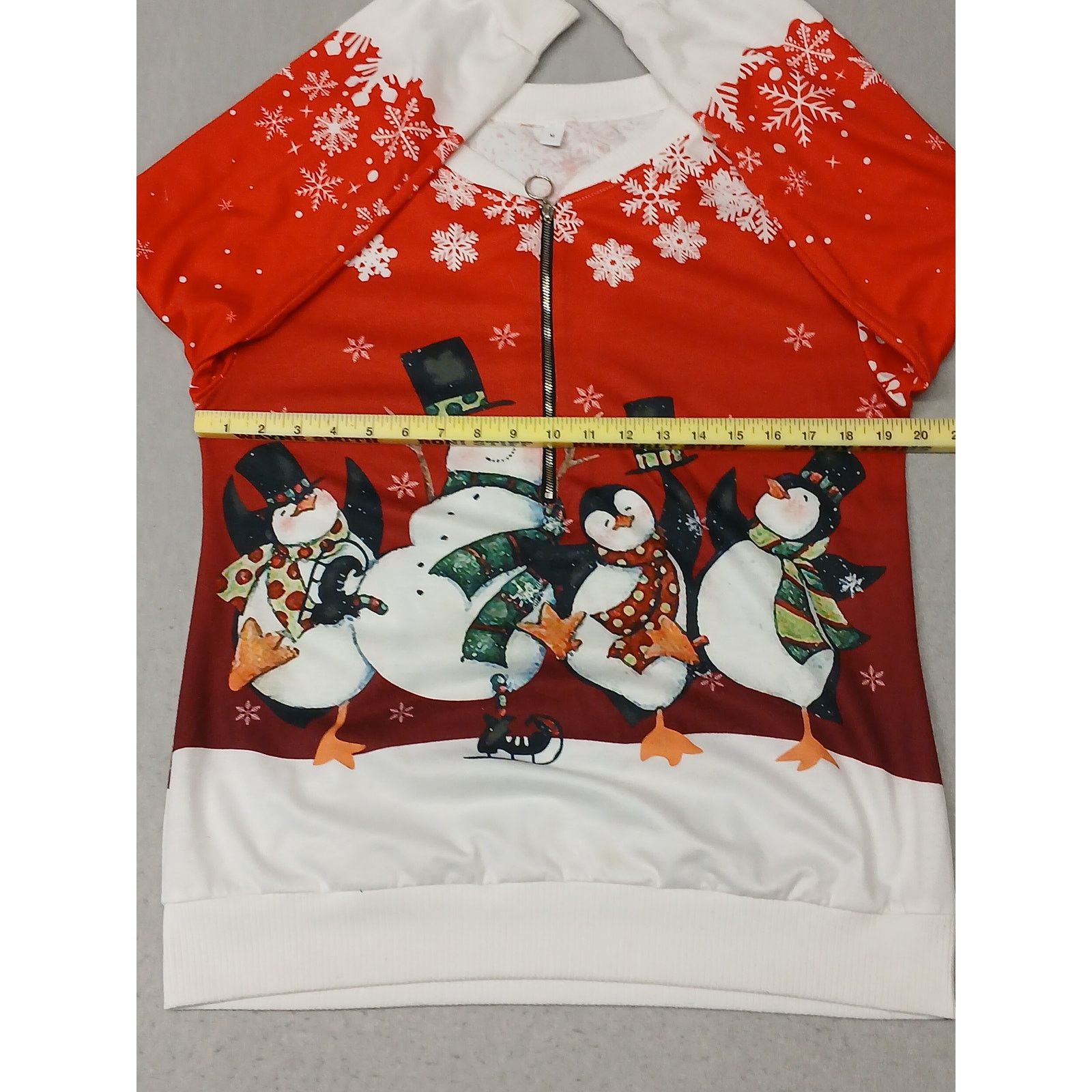 Other Women's (Medium) Ugly Xmas Zip Pullover Fleece Sweatshirt Size M / US 6-8 / IT 42-44 - 3 Thumbnail