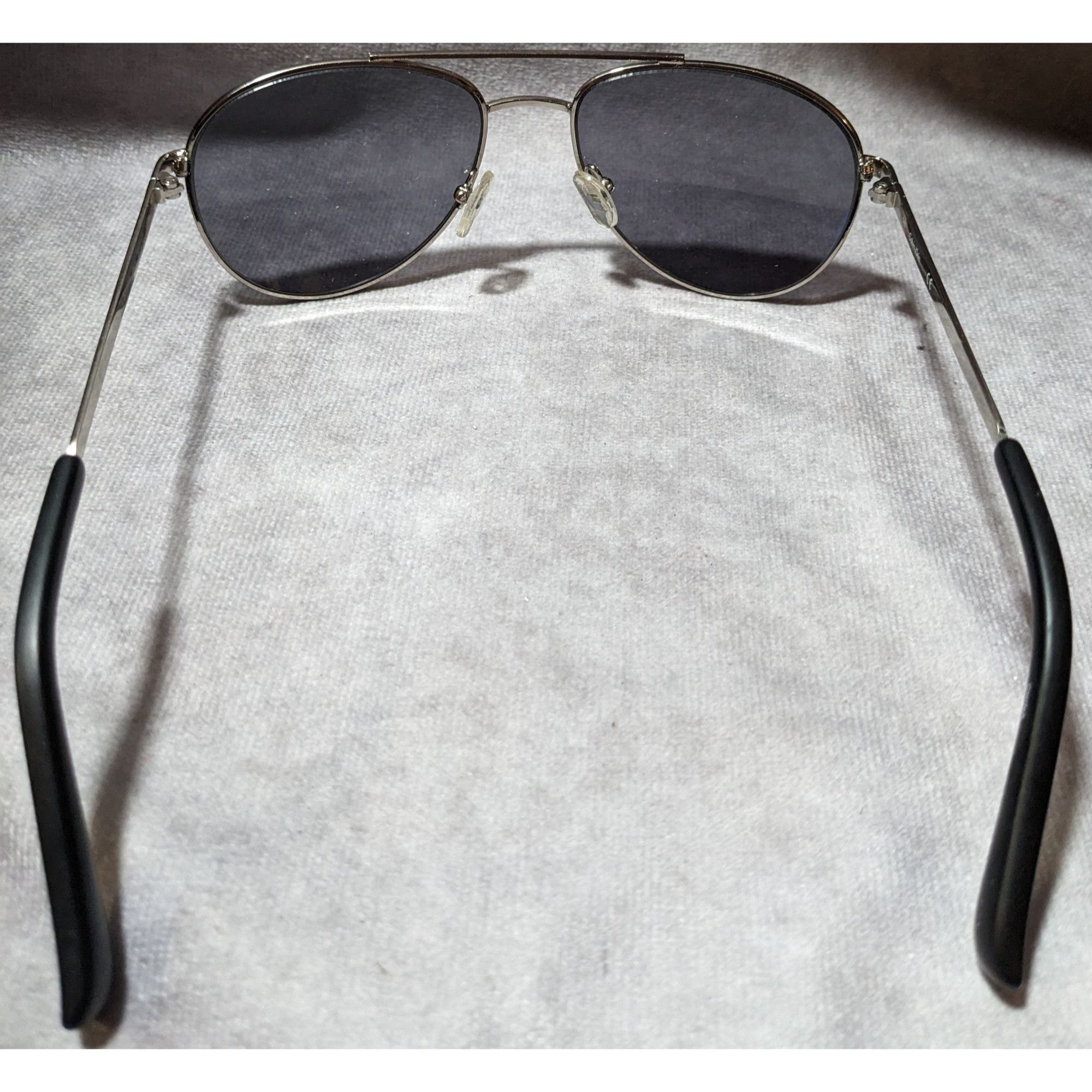 Calvin Klein Calvin Klein R165S Black And Silver Aviator Sunglasses Size ONE SIZE - 8 Thumbnail