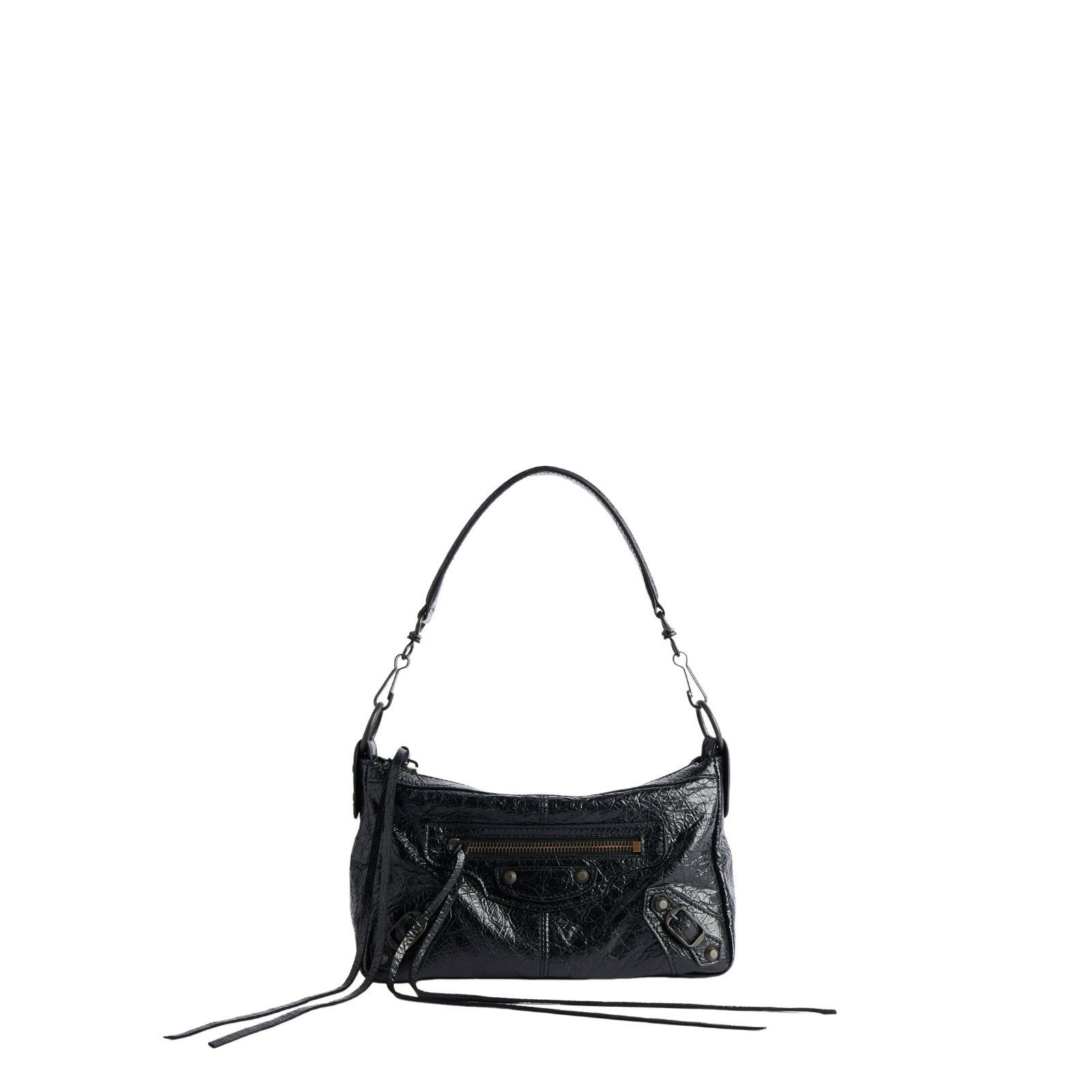 Balenciaga City Moto Mini $1750 Black Shoulder Bag New & Aut, Women's