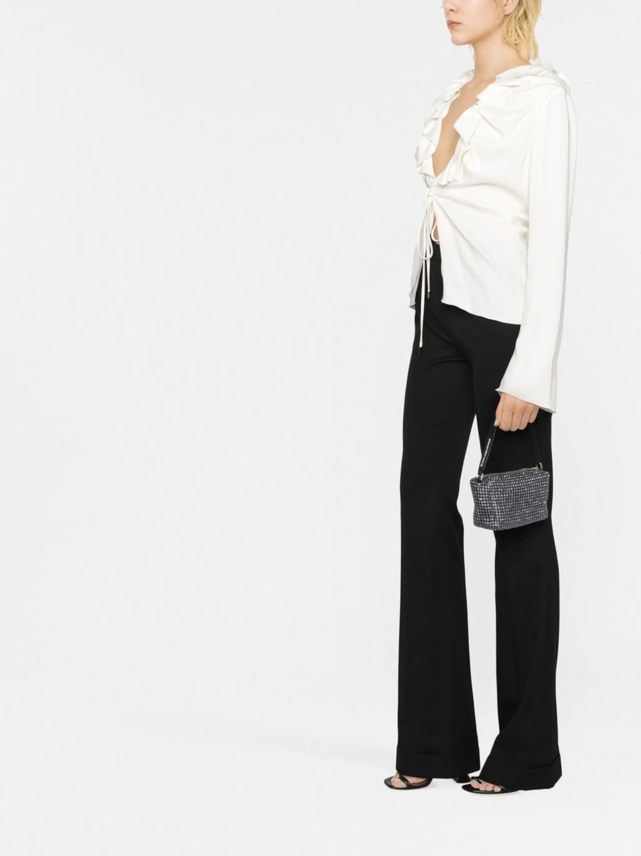 Tom Ford o1w1db10225 TS2001 Tie Fastening Long-sleeve Top in White Size XS / US 0-2 / IT 36-38 - 4 Thumbnail