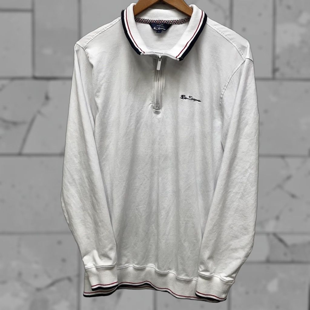 Ben Sherman VINTAGE Ben Sherman Pullover Half-Zip Mens L White Polyester Zip Overcoat Size US L / EU 52-54 / 3 - 1 Thumbnail