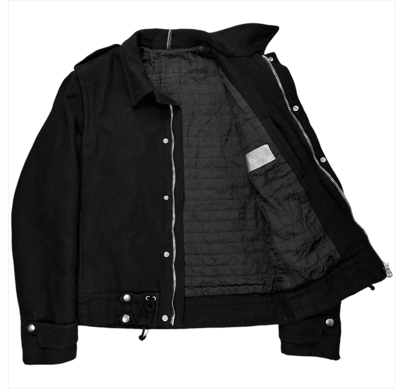 Dior × Kris Van Assche Dior Homme AW08 Black Wool Military Jacket Size US S / EU 44-46 / 1 - 2 Thumbnail