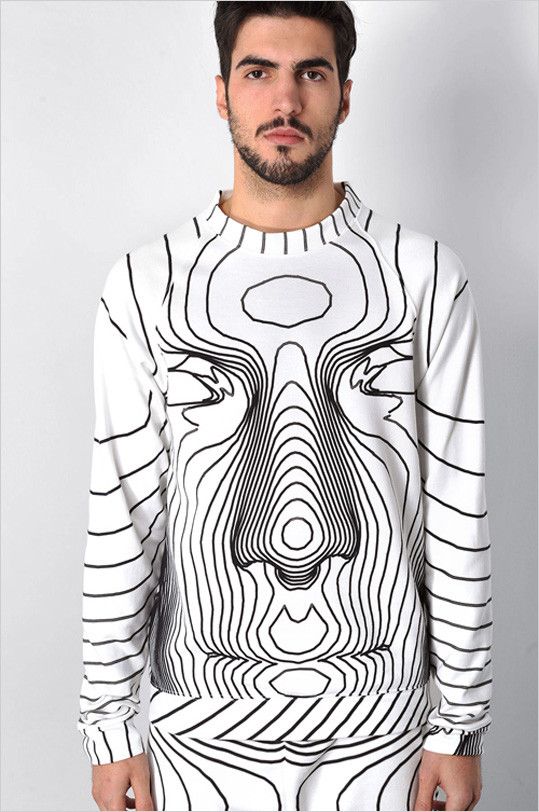 Christopher Kane Digital Face Print Sweatshirt Size US L / EU 52-54 / 3 - 3 Thumbnail