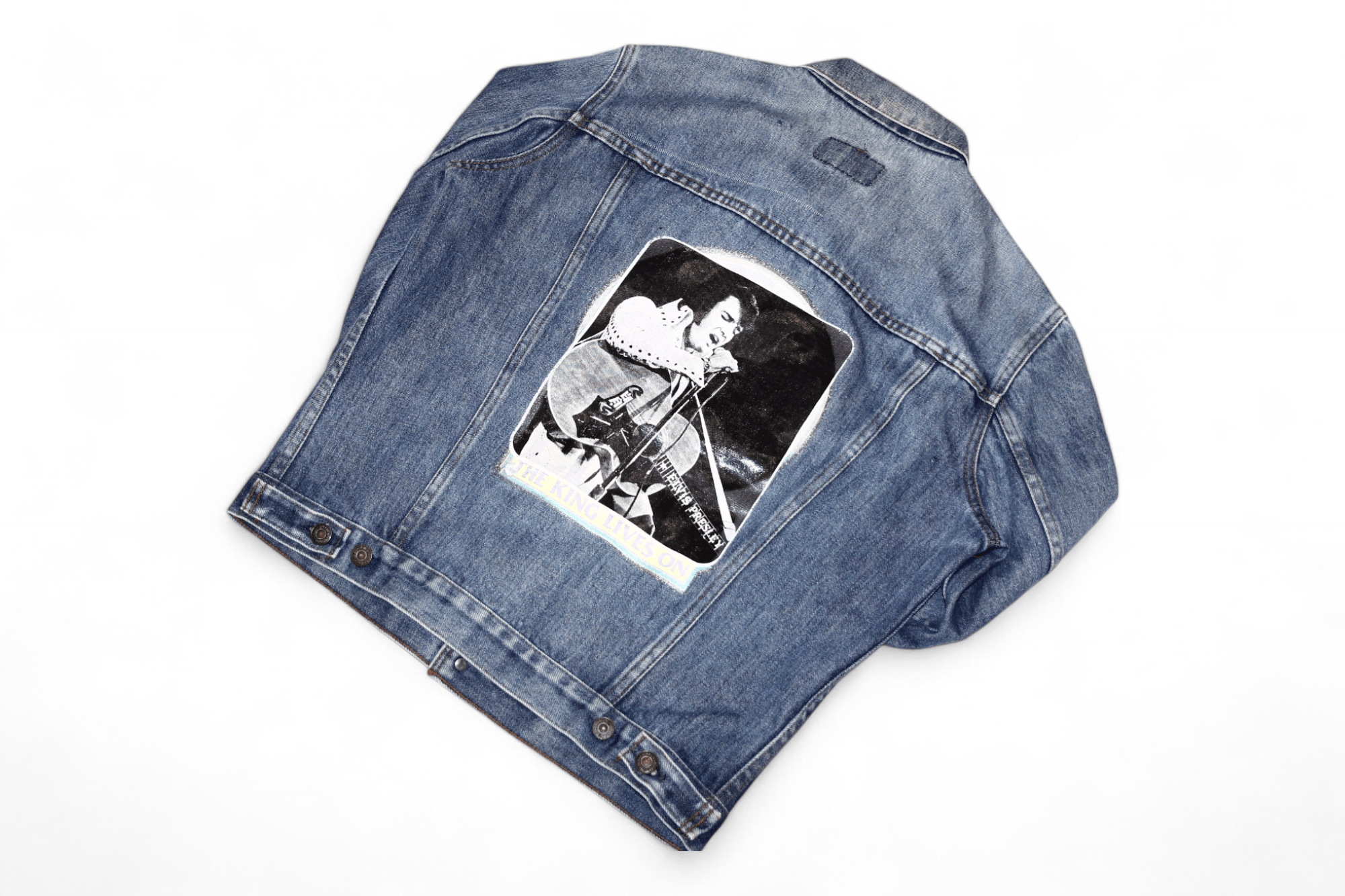 Levi's 70s-80s Levi’s Dnm Trucker Jacket 70500 09 17 Elvis Artwork Size US M / EU 48-50 / 2 - 1 Thumbnail
