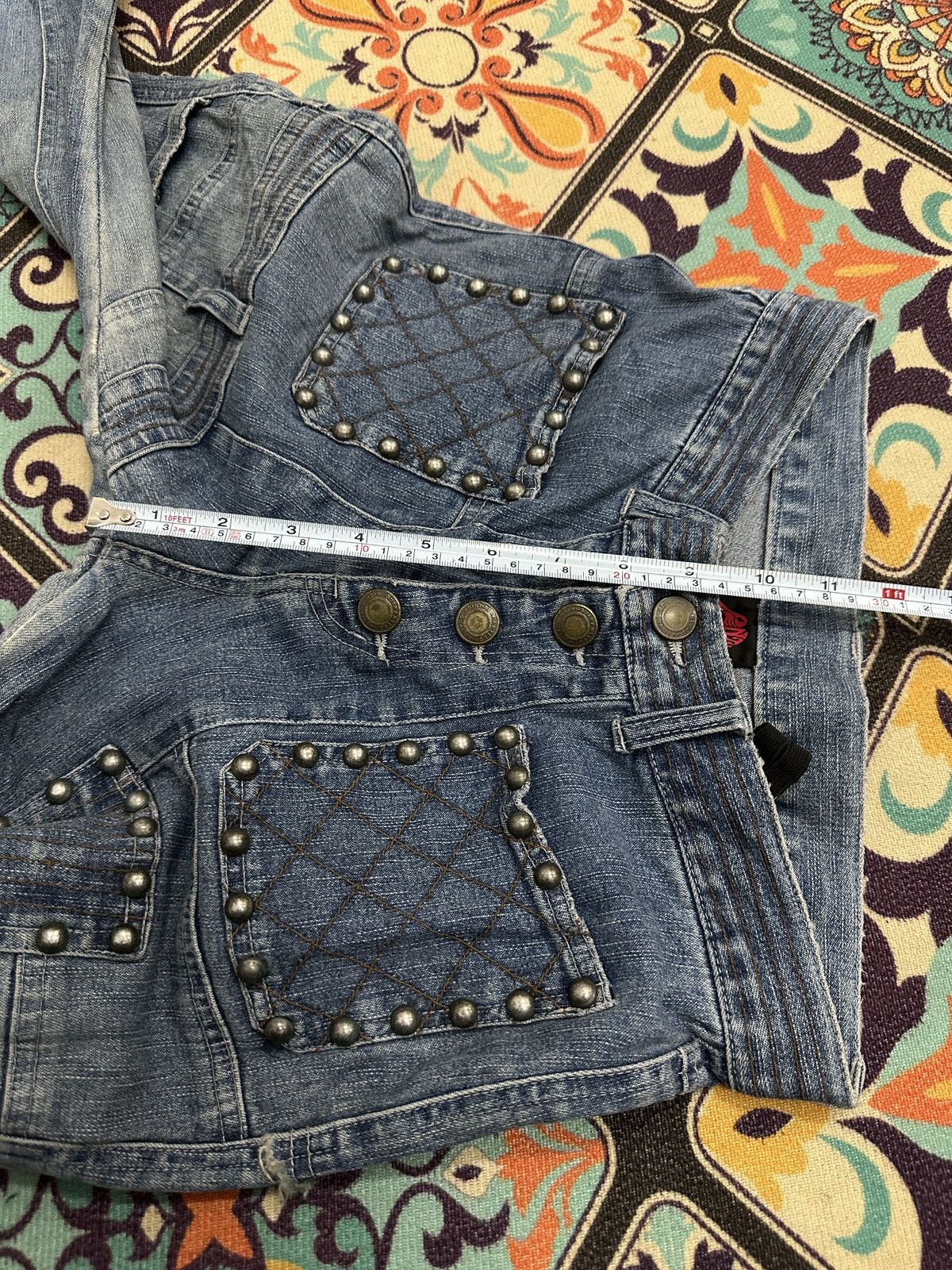 Seditionaries Penty Punk Reconstructed Studded Flare Denim Pant Size US 27 - 14 Thumbnail