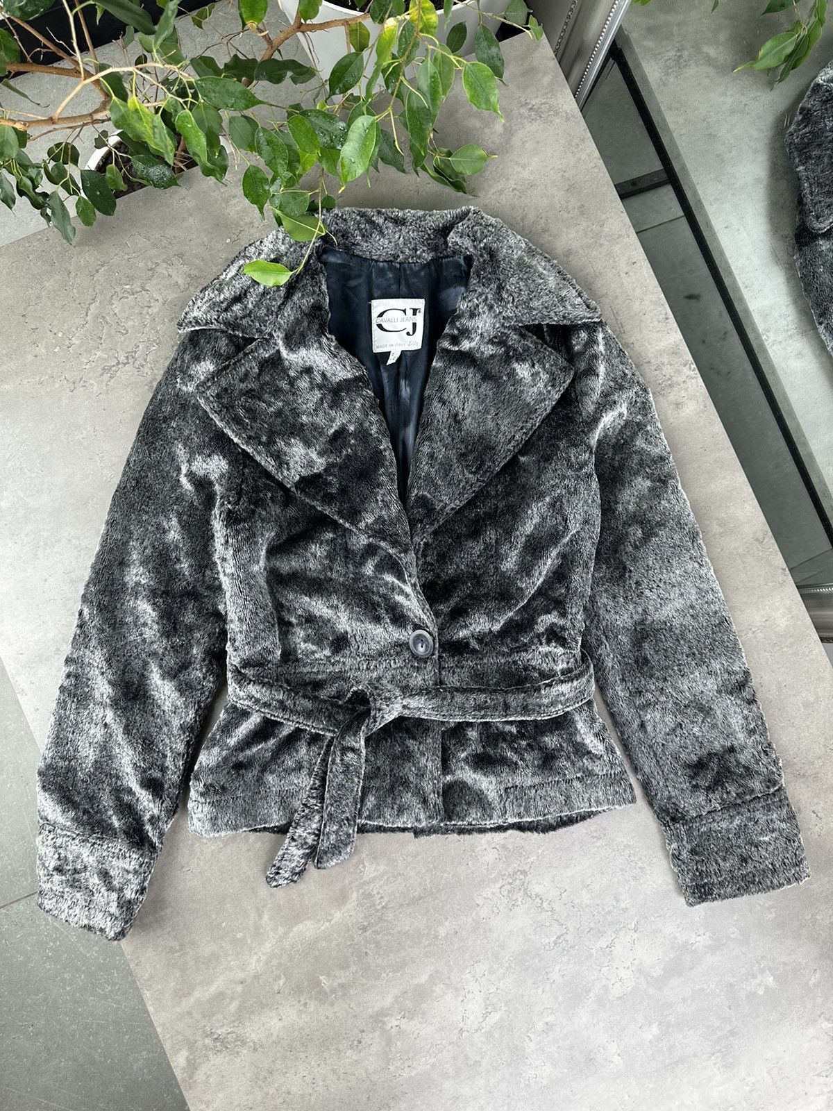 Cavalli Jeans Vintage Faux Fur Coat