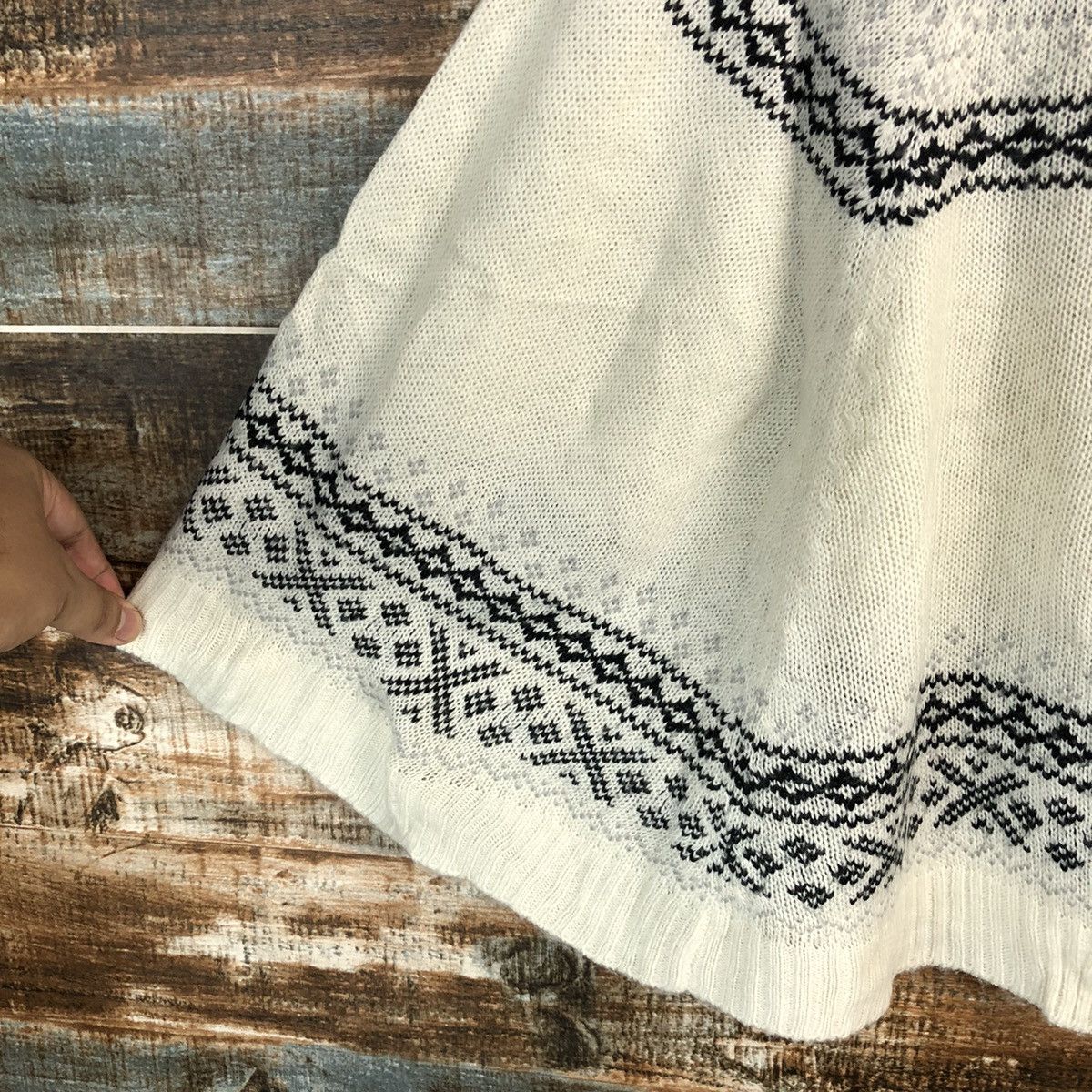 Homespun Knitwear × Japanese Brand Healthy Karen White Hoodie Capes Knitwear #A1262 Size US M / EU 48-50 / 2 - 7 Thumbnail