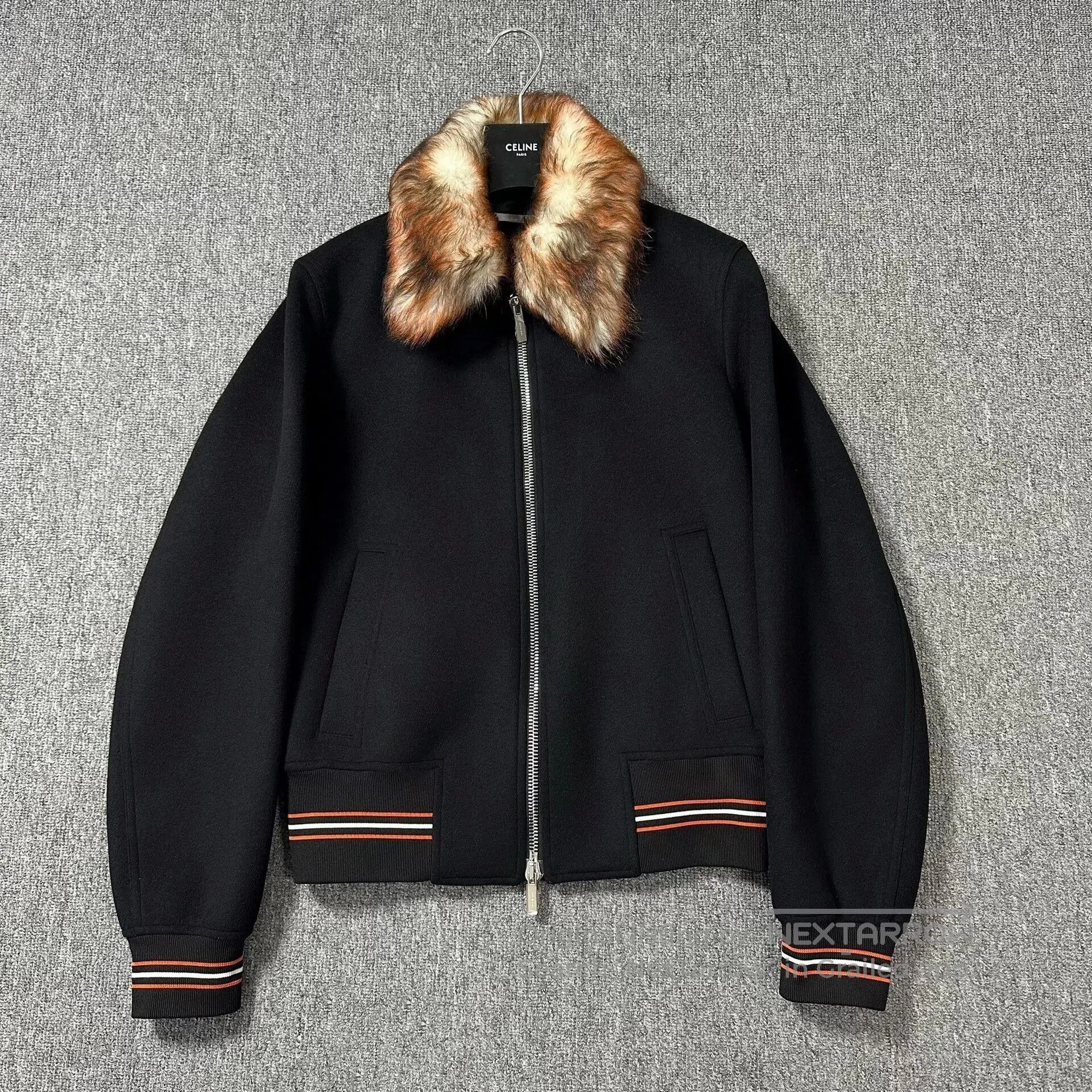 Dior black wool jacket with brown fur collar. Size US M / EU 48-50 / 2 - 1 Thumbnail