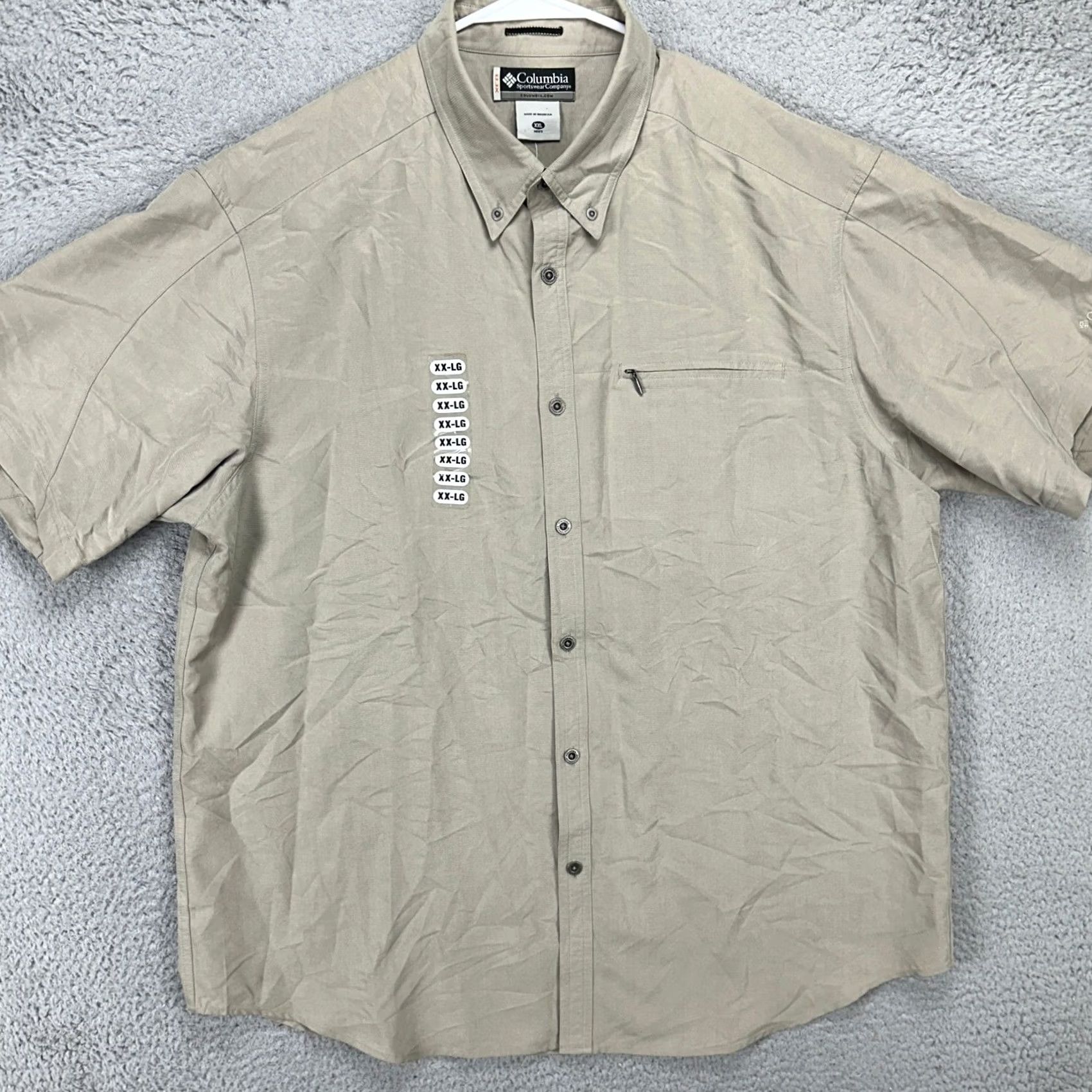 Vintage Columbia Shirt Button Down Mens 2XL Beige Authentic Fit Short Sleeve NEW Size US XXL / EU 58 / 5 - 3 Thumbnail