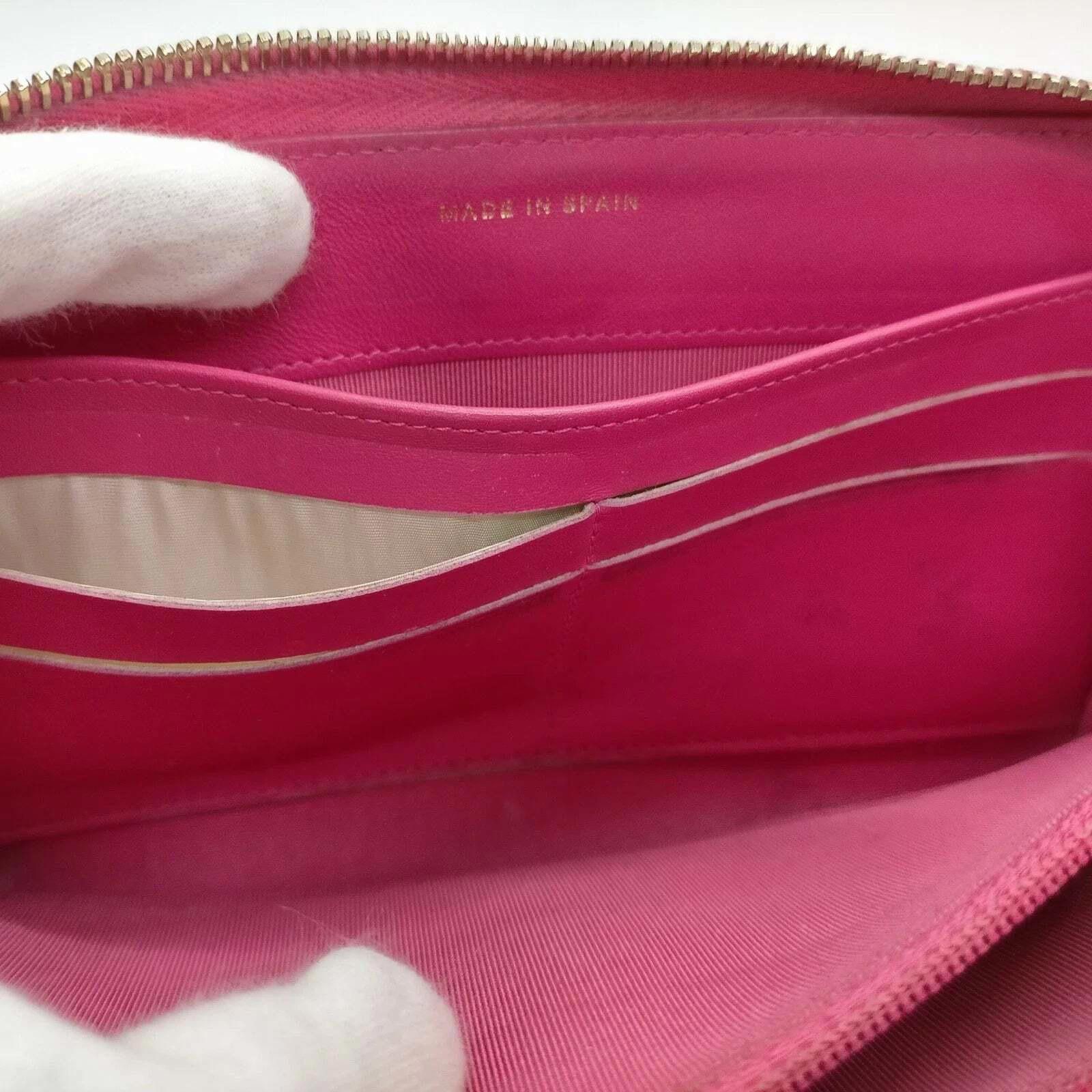 Chanel Chanel Caviar Chevron Large Gusset Zip Around Wallet Pink Size ONE SIZE - 7 Thumbnail