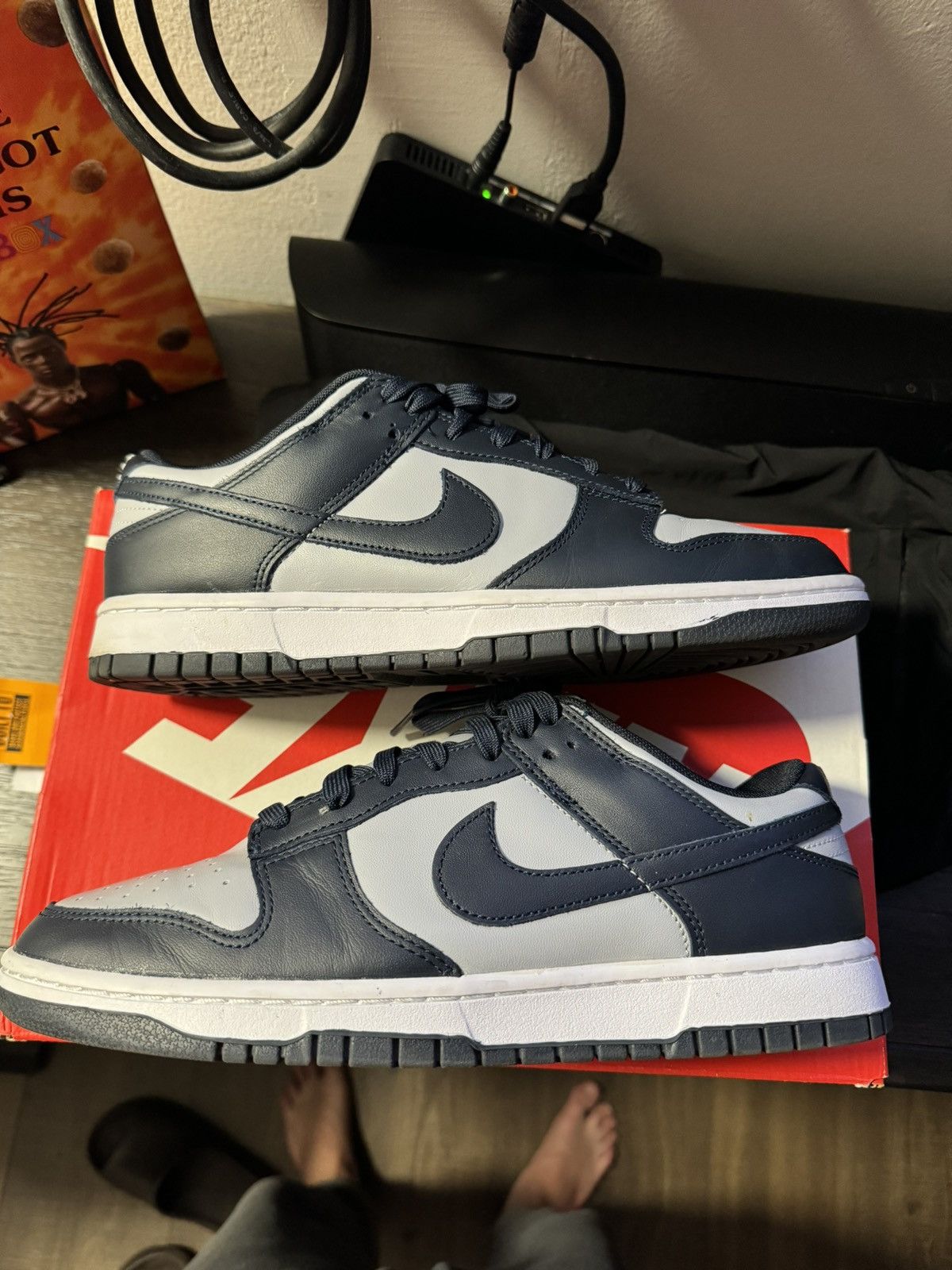 image of Nike Dunk Georgetown Low Shoes in Navy, Men's (Size 10)
