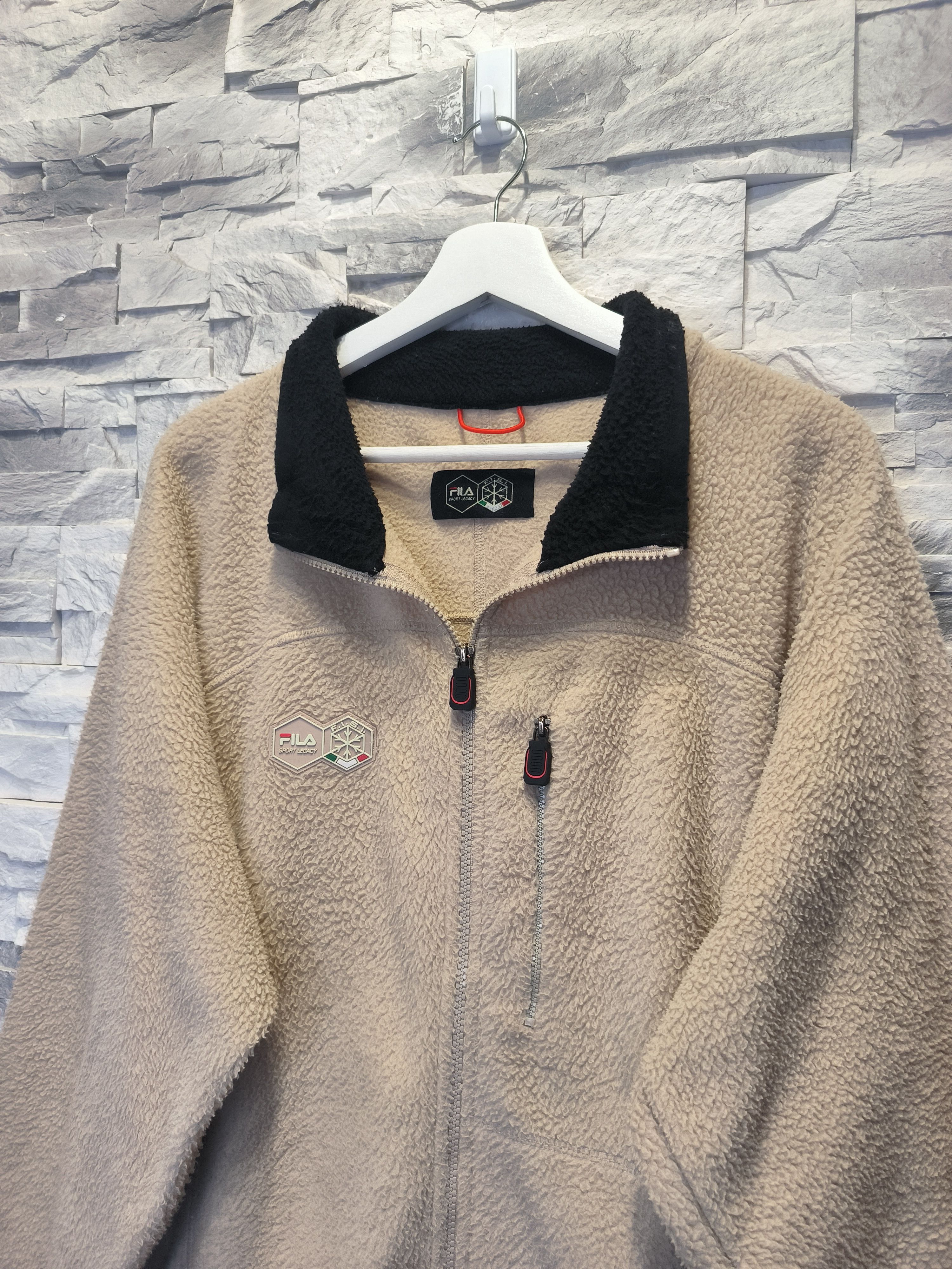 Fila × Vintage Vintage Fila Sport Legacy Beige Zip Fleece Sweatshirt Size US XL / EU 56 / 4 - 2 Thumbnail