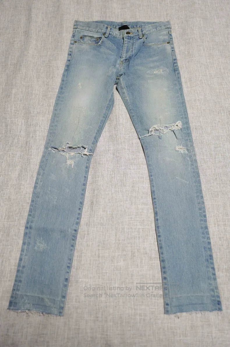 Saint Laurent Paris Saint Laurent Paris Distressed Washed Destroyed Jeans Size US 30 / EU 46 - 1 Thumbnail