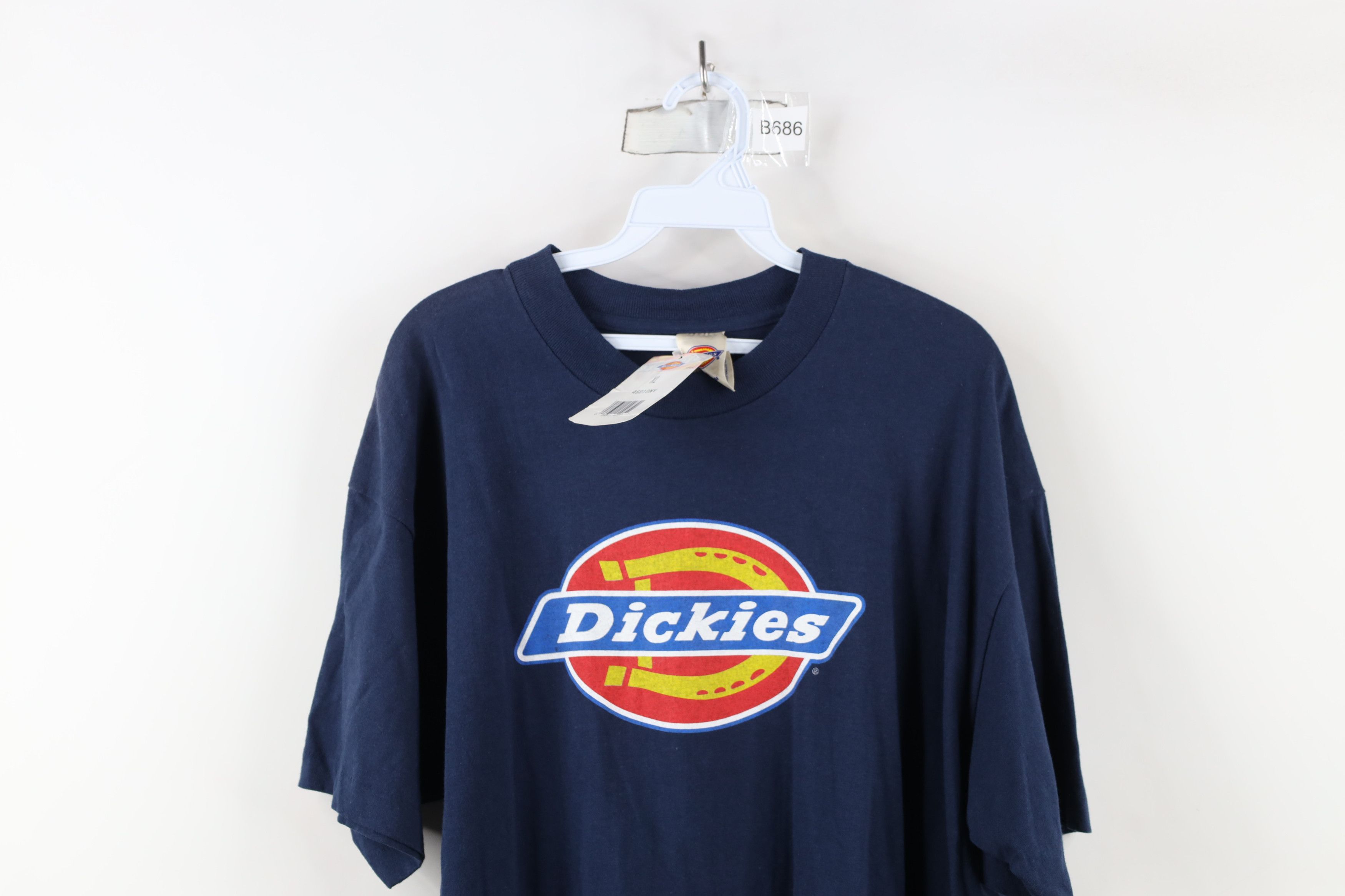 Dickies × Vintage Deadstock Vintage 90s Dickies Logo T-Shirt Blue Cotton USA Size US XL / EU 56 / 4 - 2 Thumbnail
