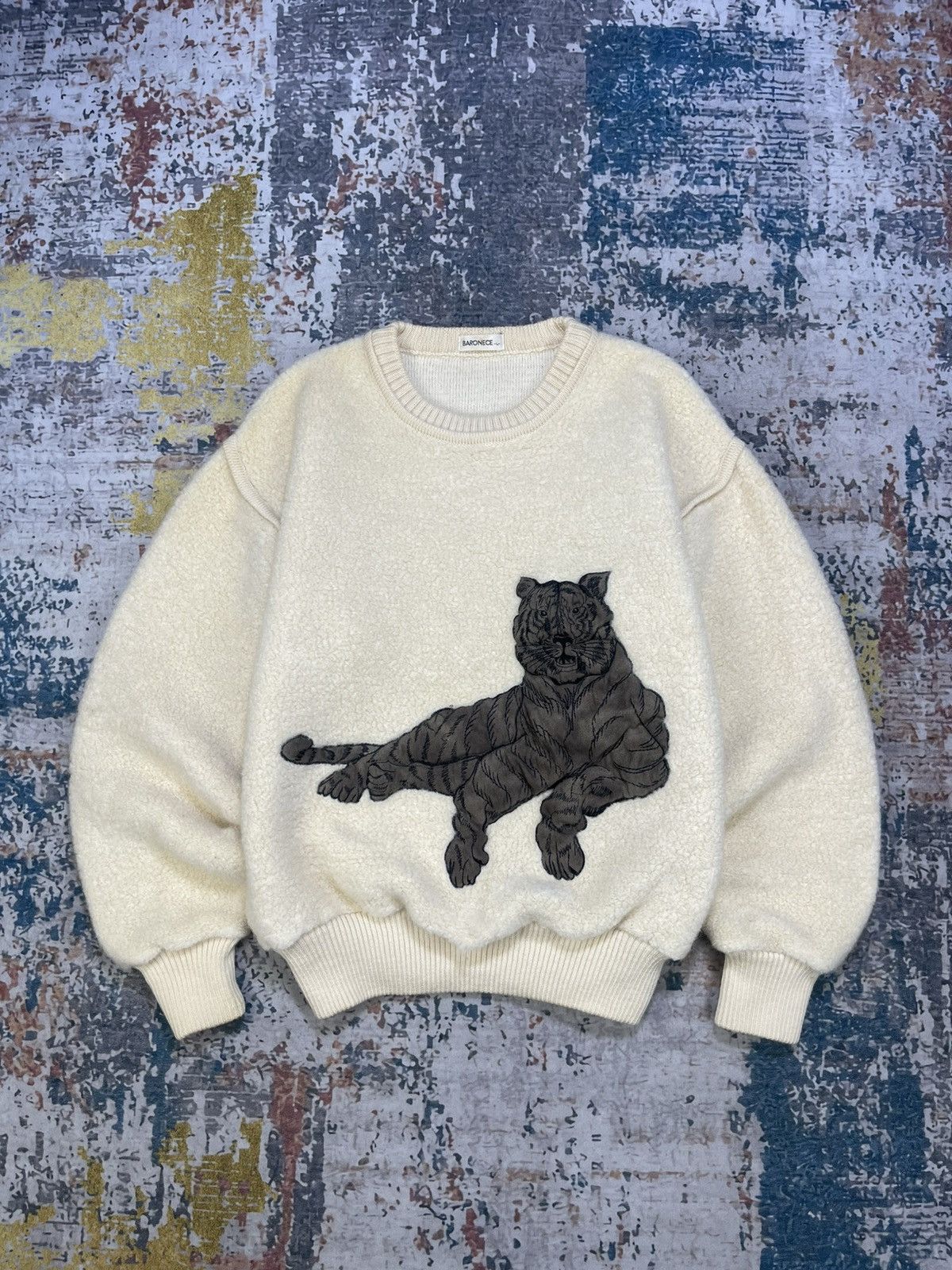 Vintage Vintage Baronece Crewneck Deep Pile Knit Sweater Size L / US 10 / IT 46 - 1 Thumbnail
