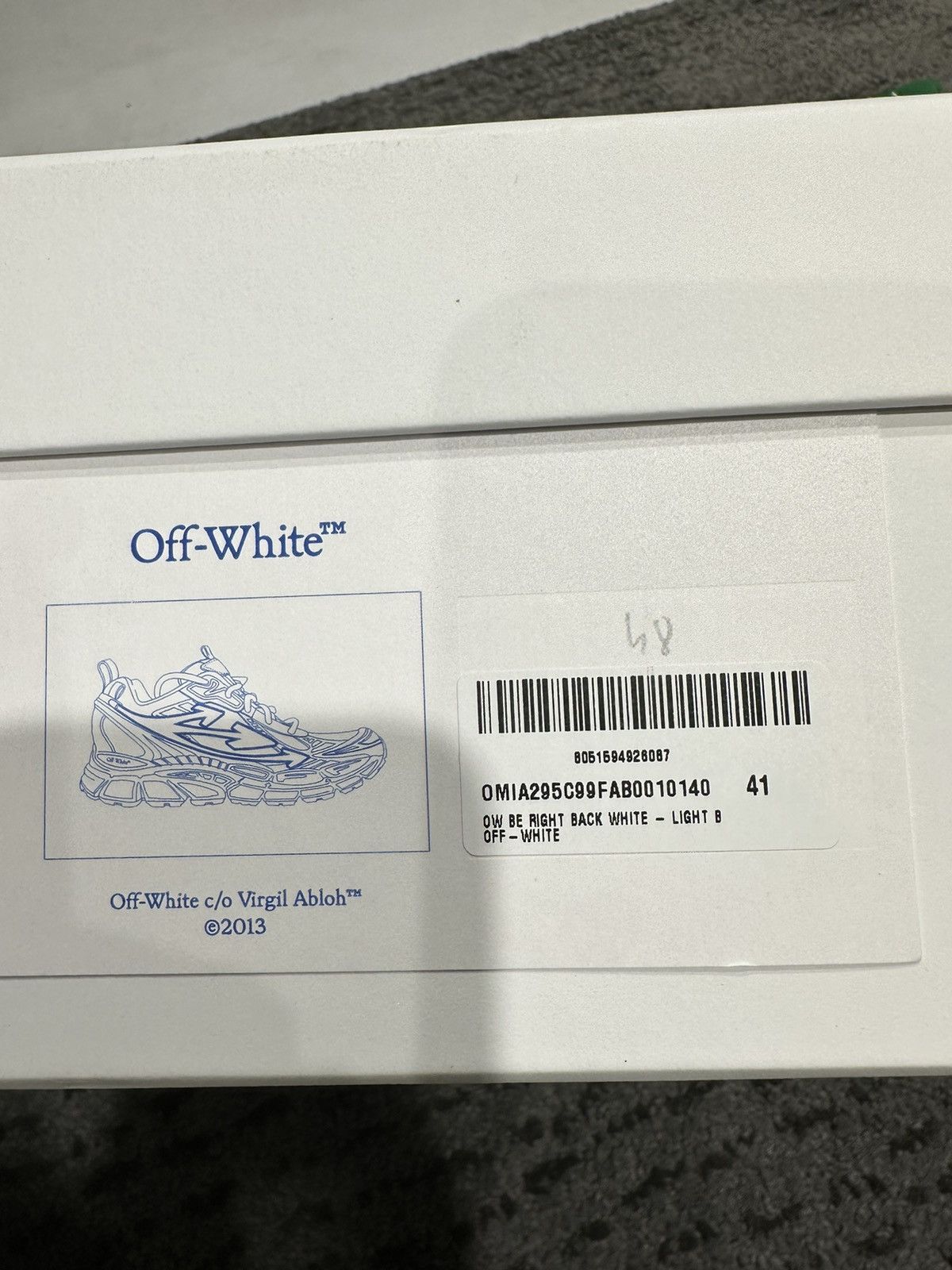 Off-White OFF-WHITE - Be Right Back Sneakers Light Blue Size US 8 / EU 41 - 8 Thumbnail