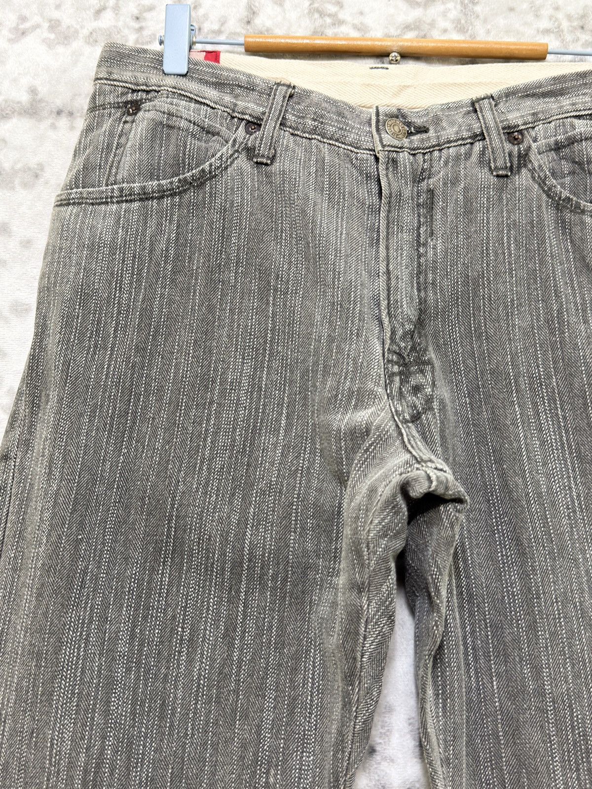 Kapital Vintage Blue Way Modern Hickory Stripe Straight Cut Denim Size US 30 / EU 46 - 4 Thumbnail