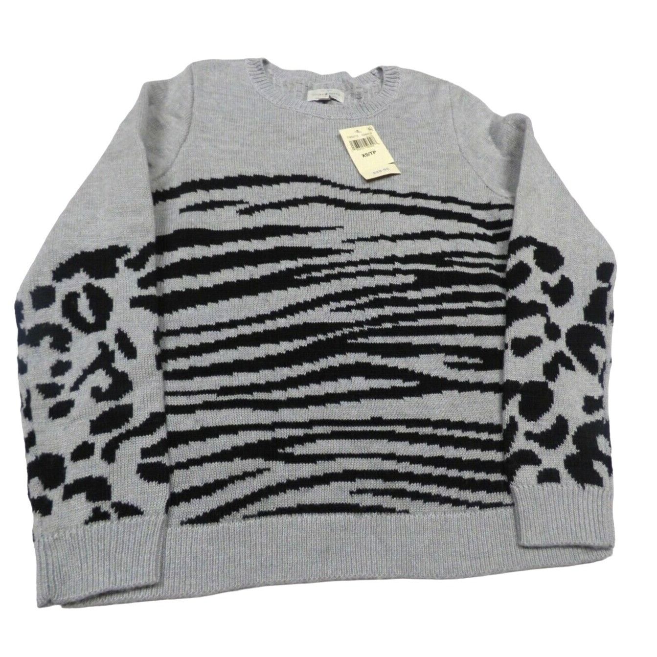 Lucky Brand Lucky Brand Mixed Animal-Print Sweater, Gray, Size XS Size XS / US 0-2 / IT 36-38 - 8 Thumbnail