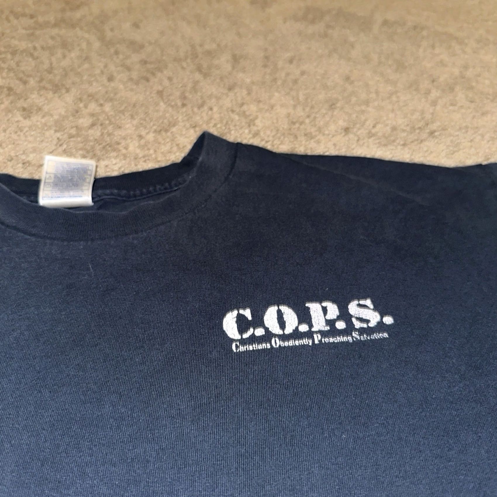 Vintage VINTAGE Jesus Shirt Mens XL COPS Parody TV Graphic Print Short Sleeve 90s Y2K Shirt Size US XL / EU 56 / 4 - 6 Thumbnail